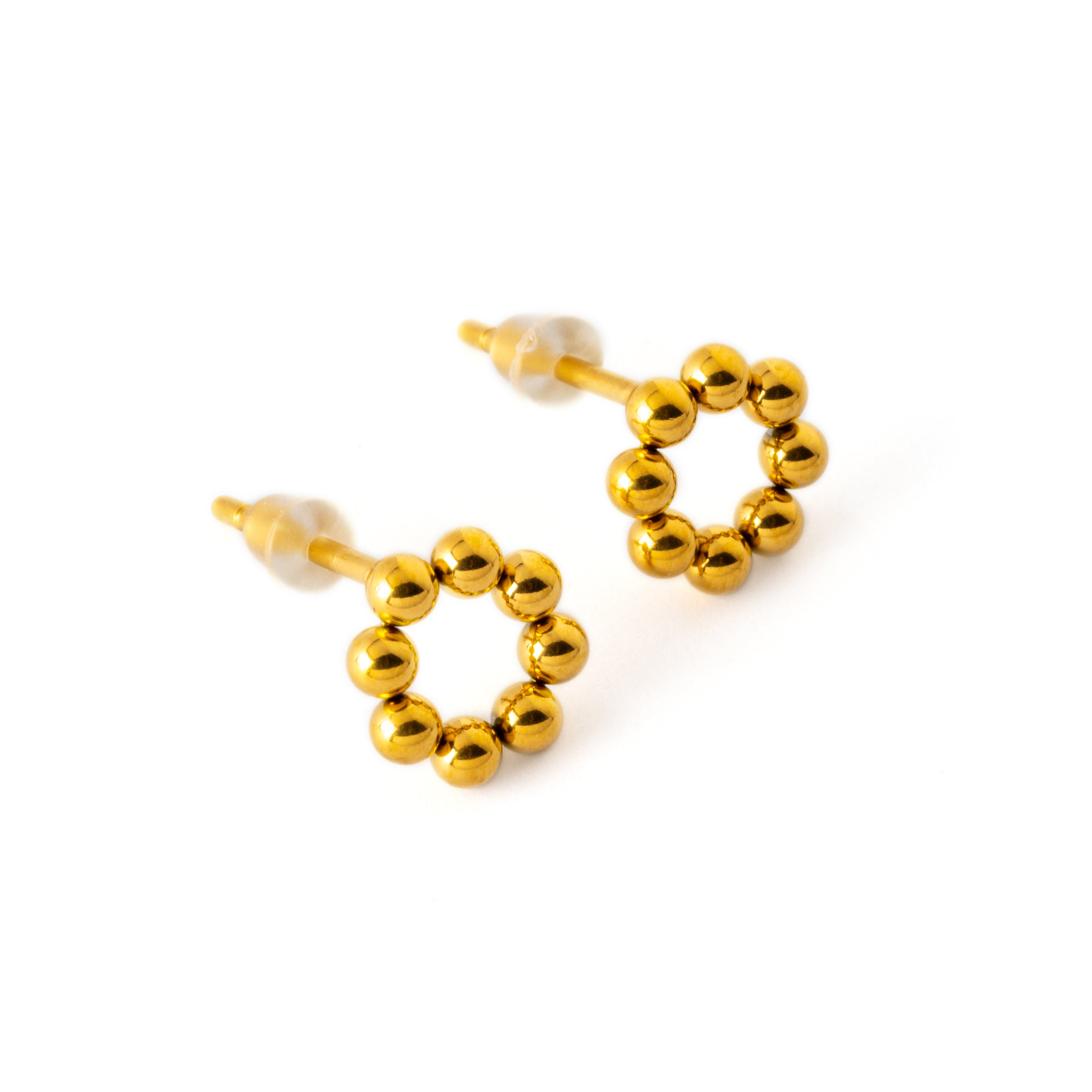 Golden-Circular-Ear-Studs