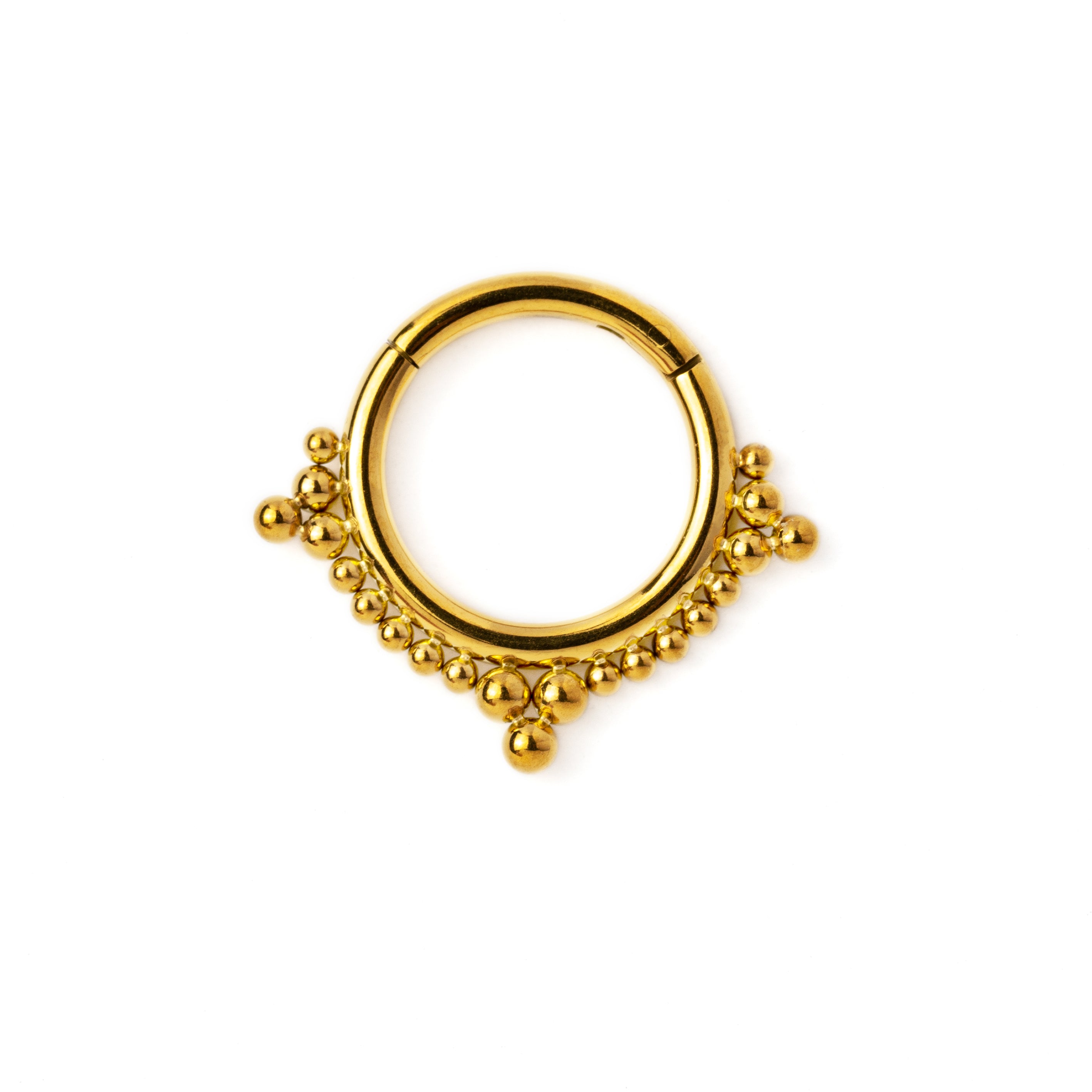 Deva golden Septum Clicker Ring frontal view