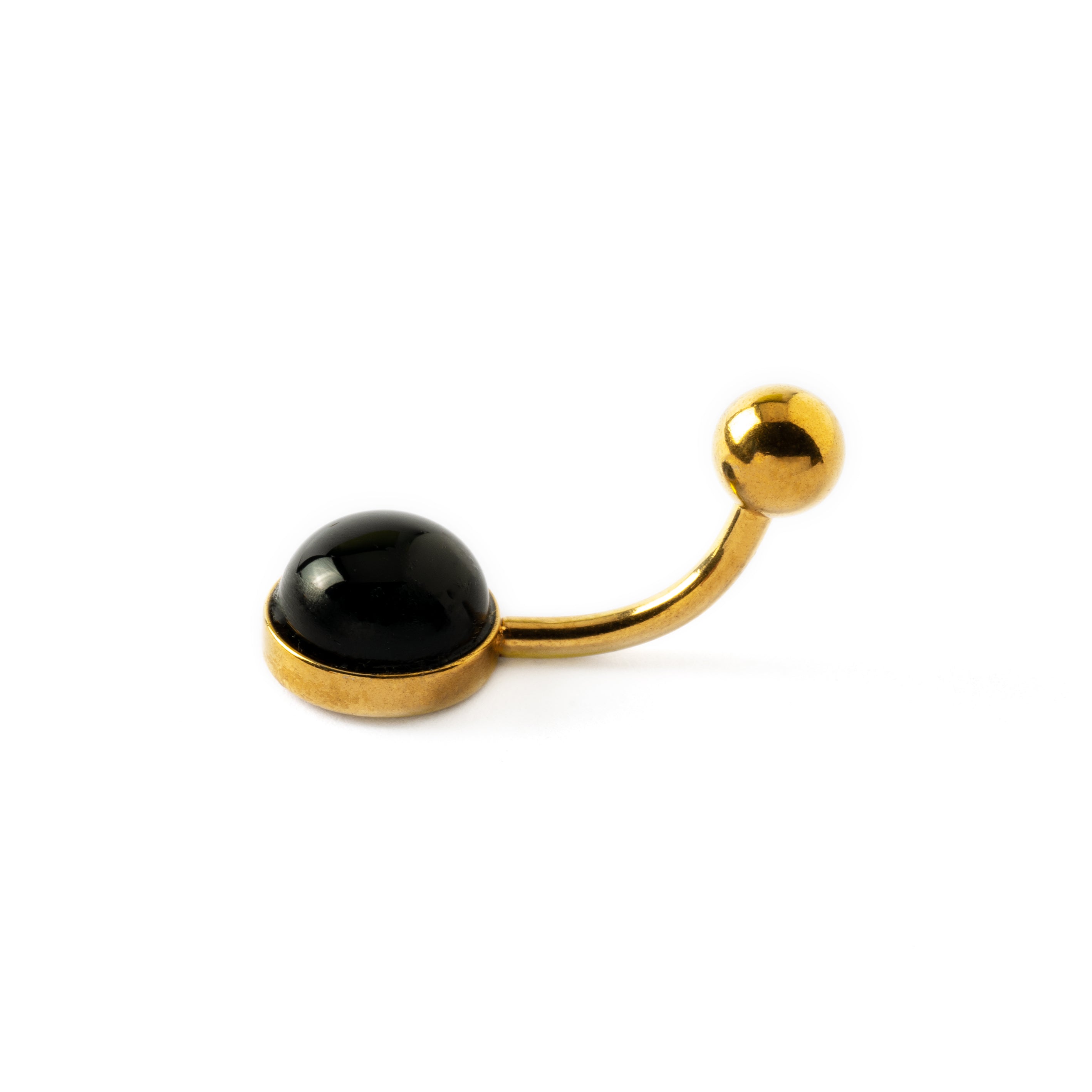 Golden Belly Bar with Black Onyx side view