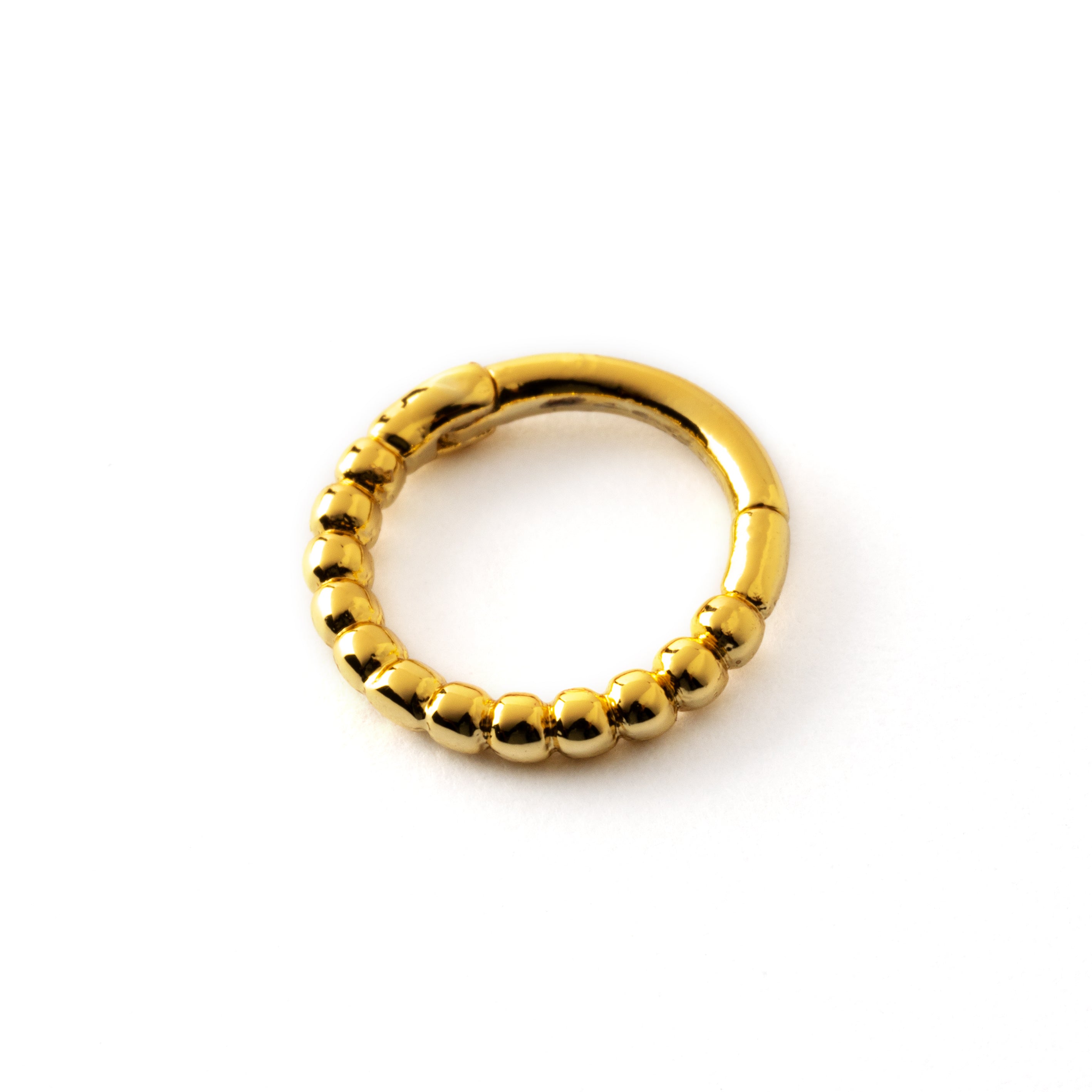 Golden surgical steel dotted piercing clicker ring