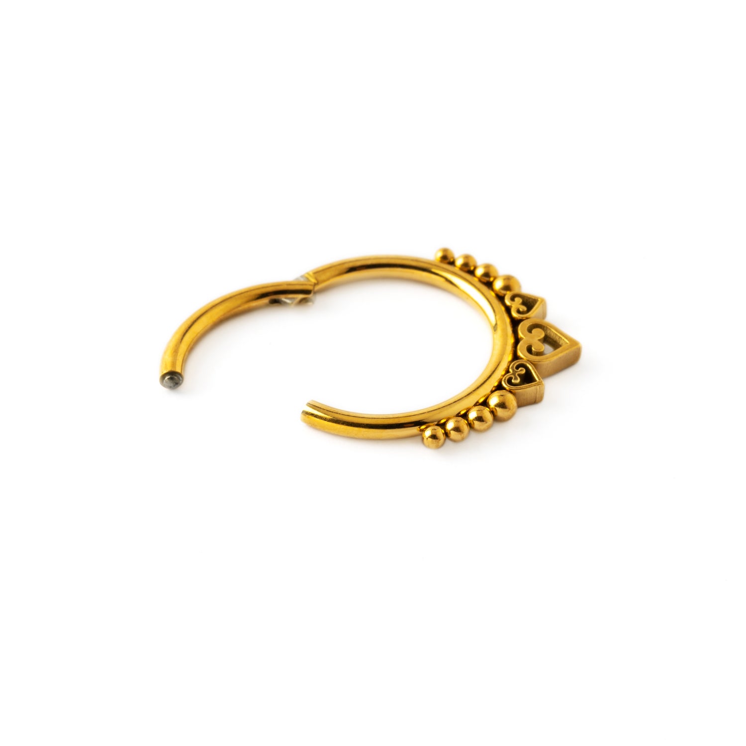 Golden Neptune Septum Clicker click on closure view