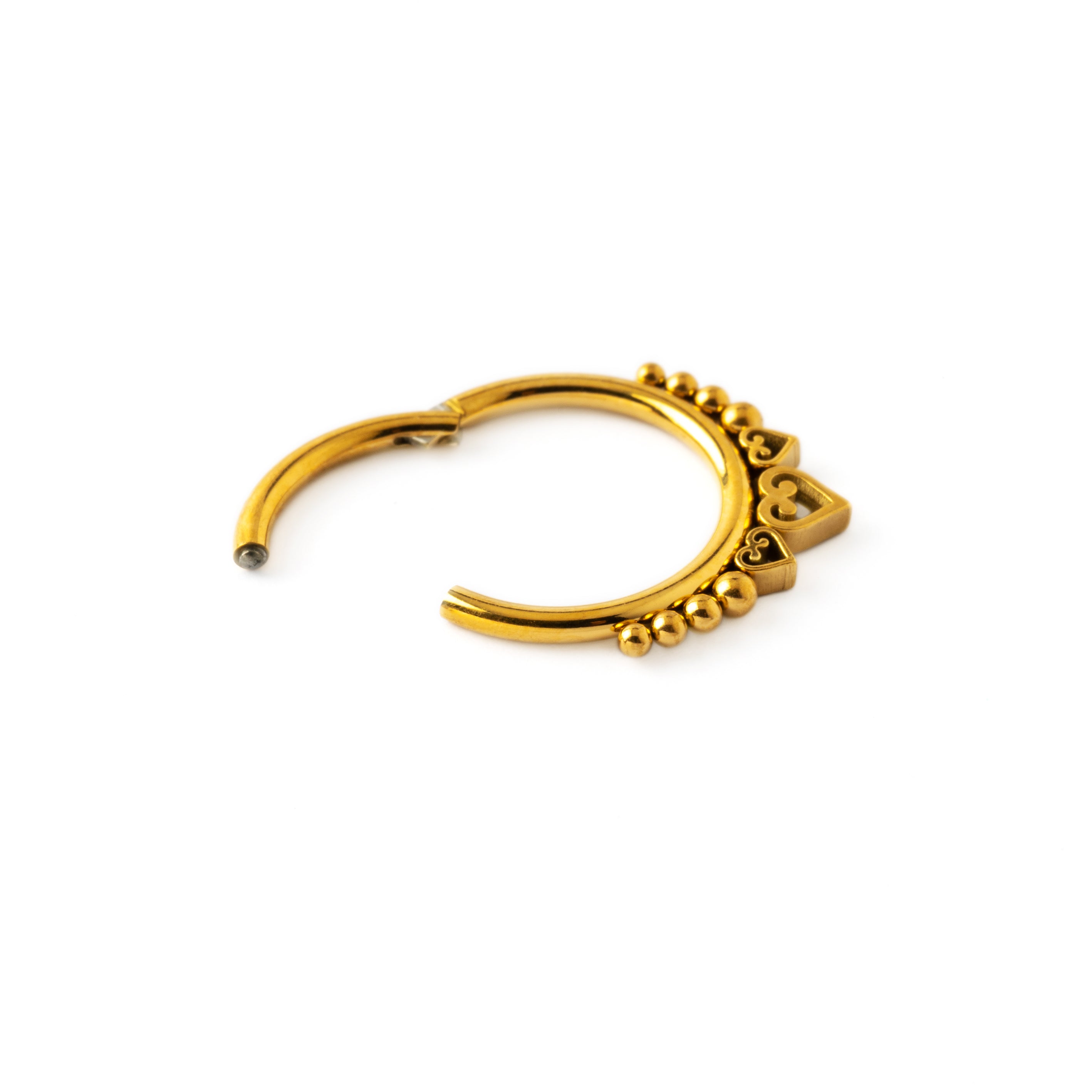 Golden Neptune Septum Clicker click on closure view