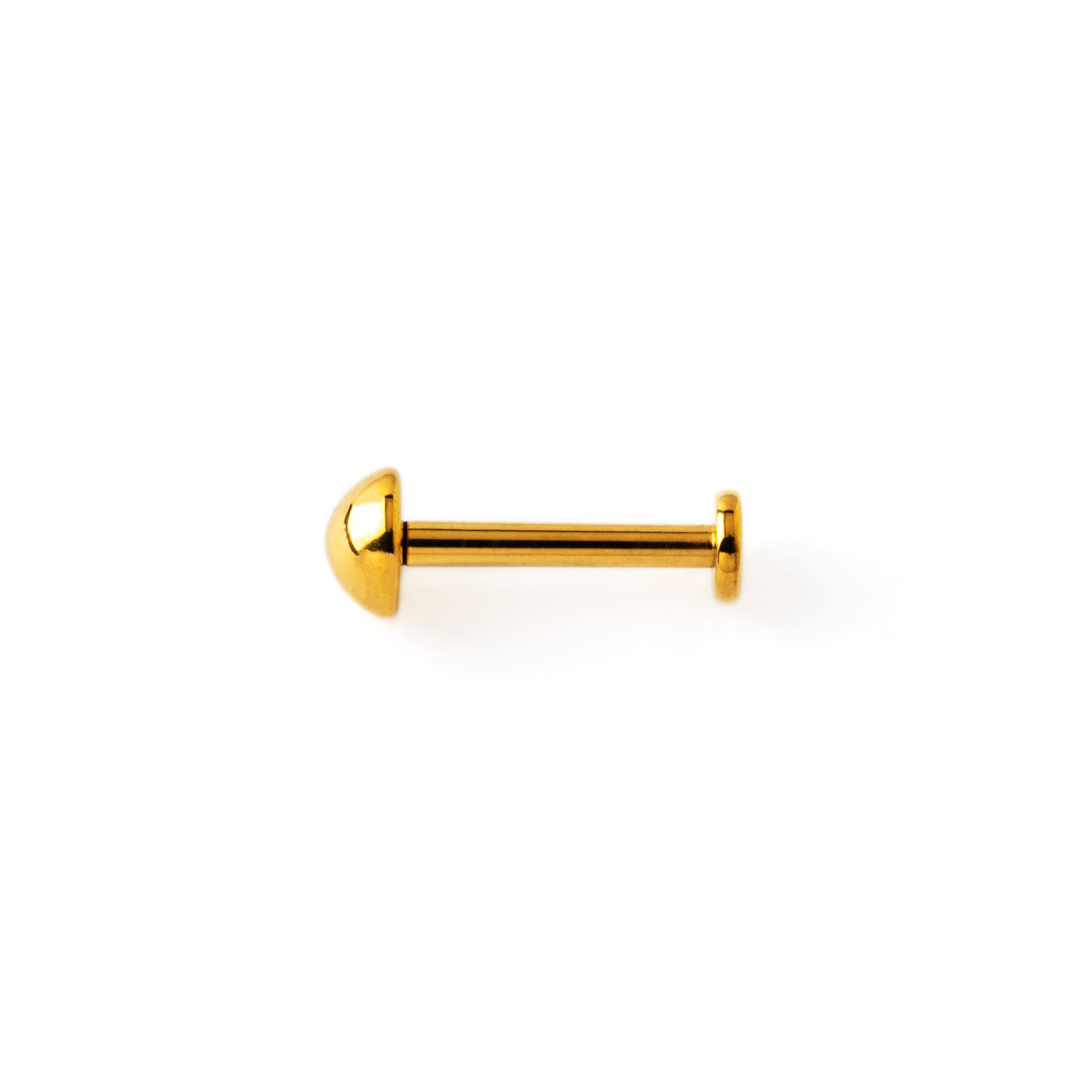 golden tiny dot labret side view