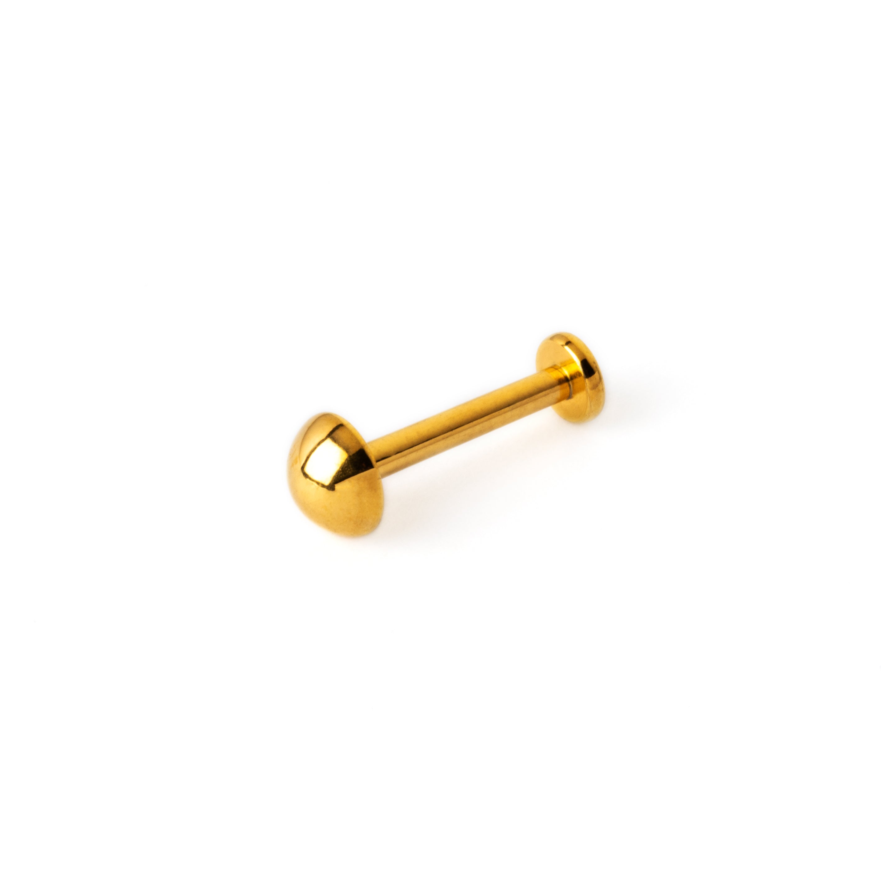 golden tiny dot labret left side view