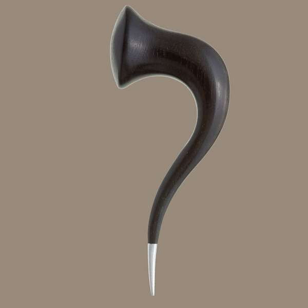 Solid Curved Hook with Silver Tip - Tribu