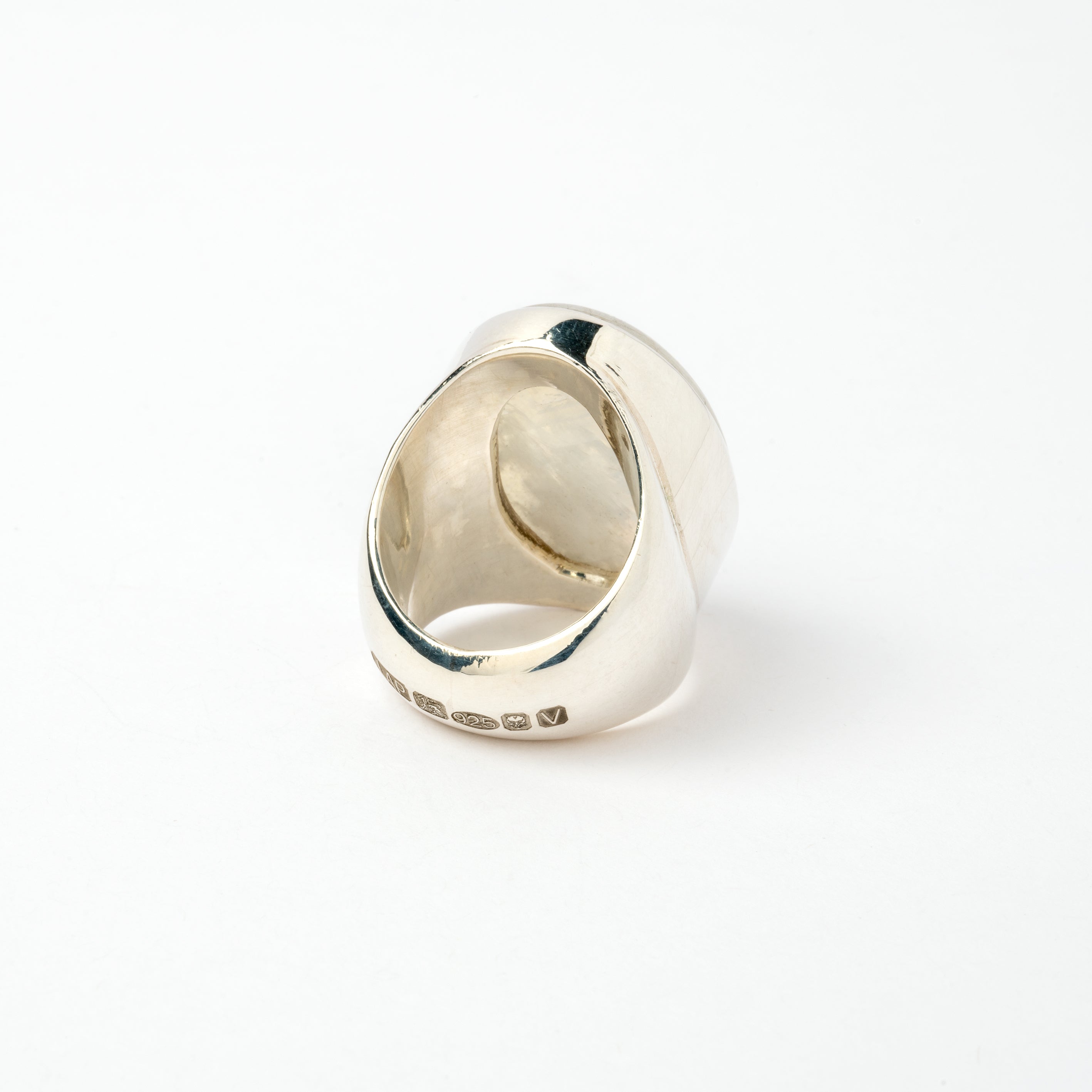 Hallmarked Silver Ring with Moonstone