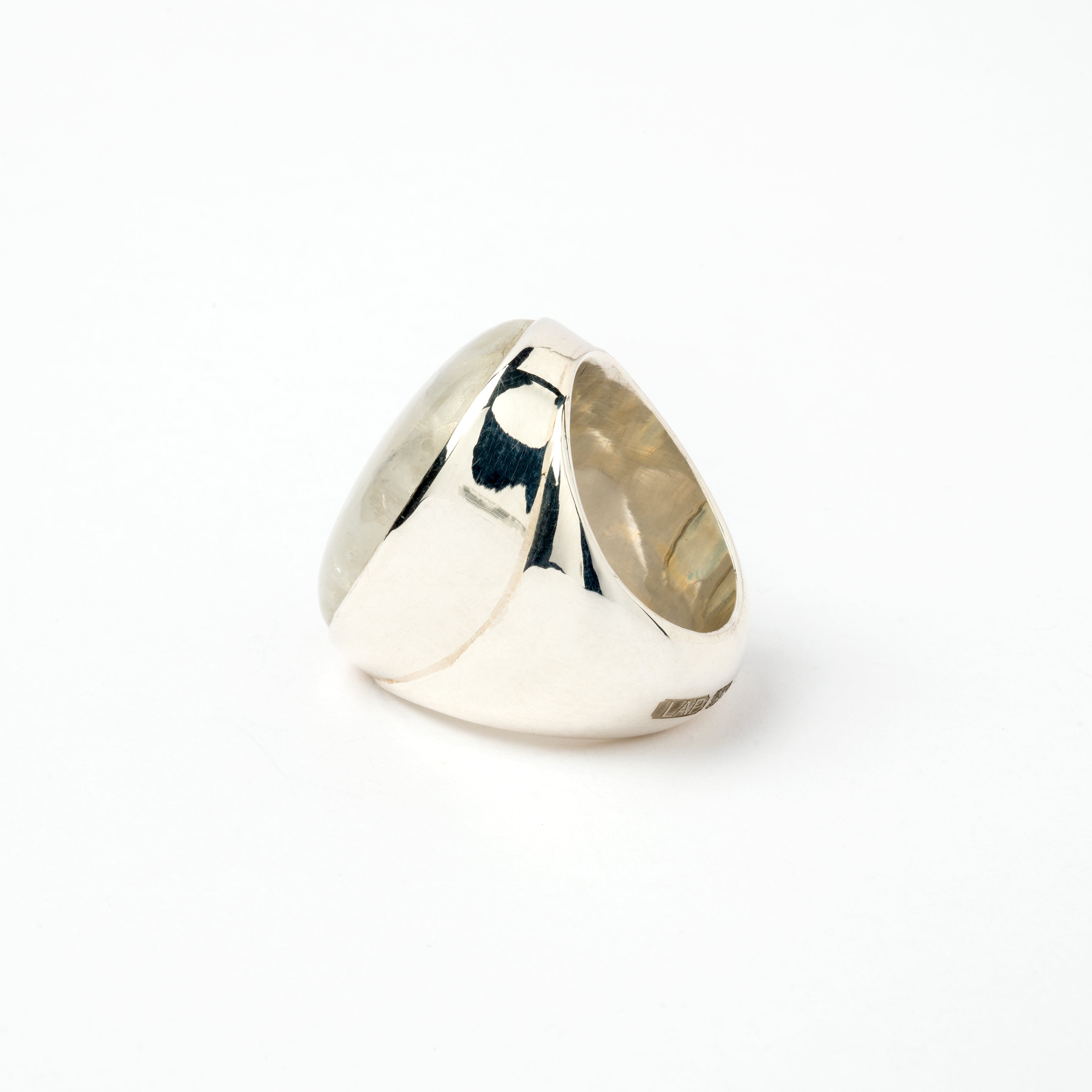 Hallmarked Silver Ring with Moonstone