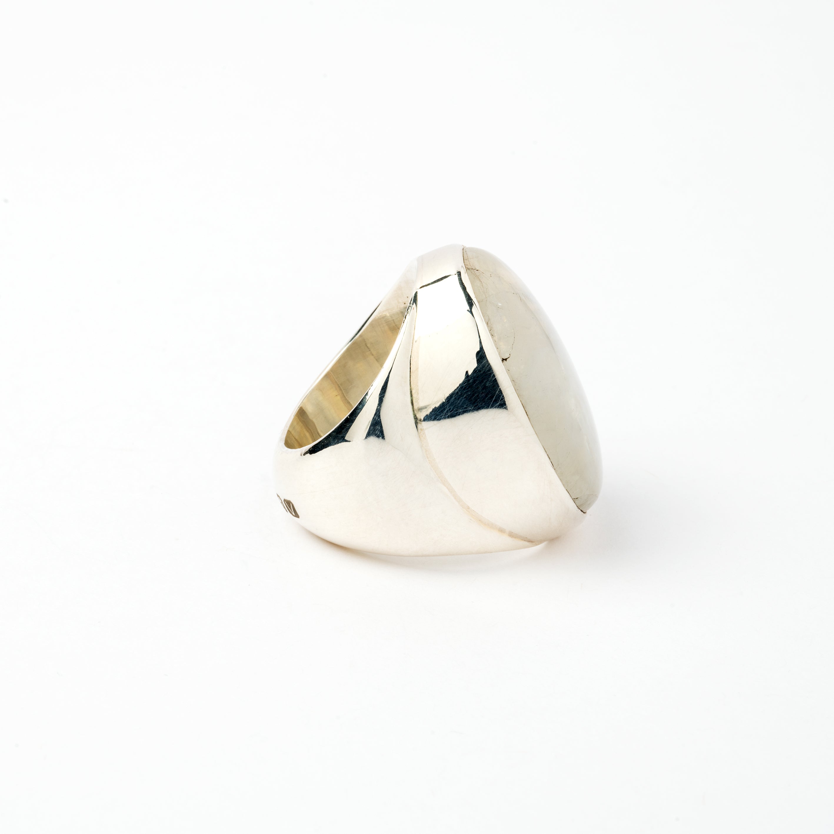 Hallmarked Silver Ring with Moonstone
