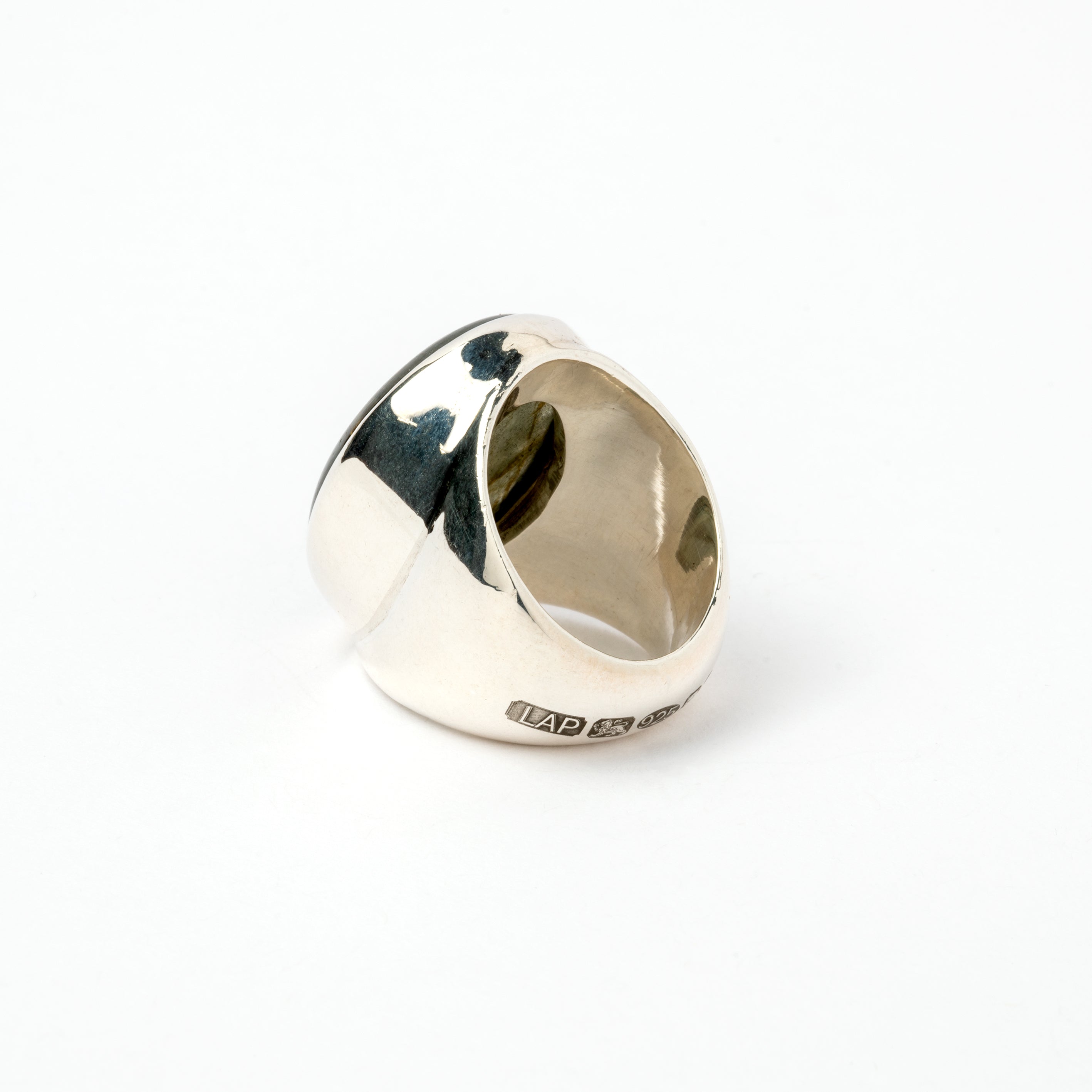 Hallmarked Silver Ring with Labradorite