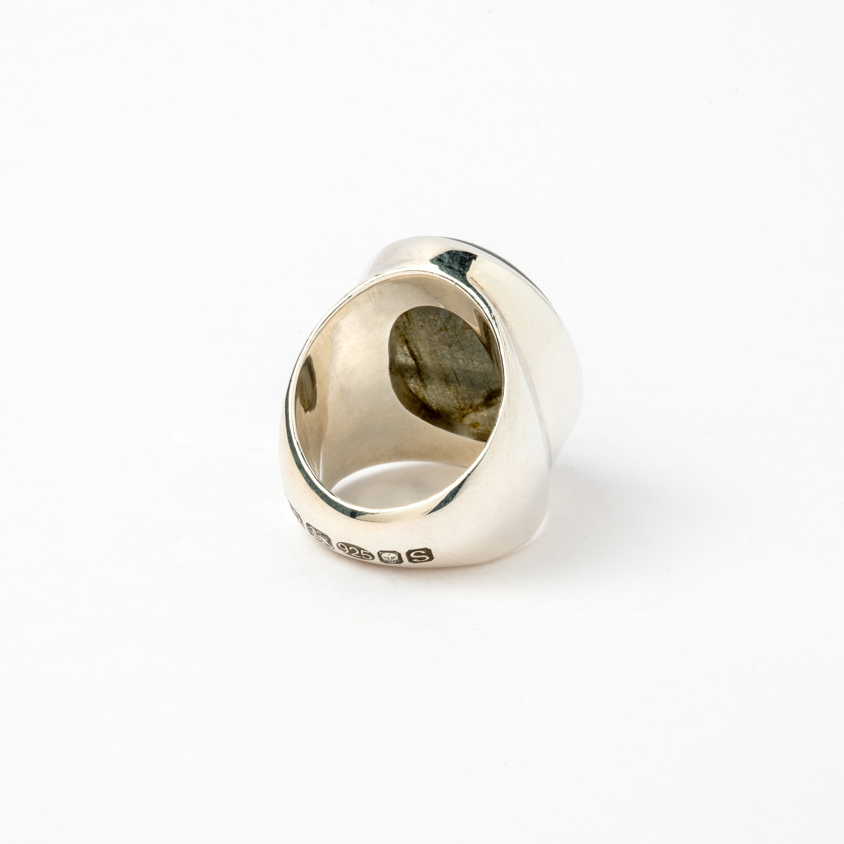 Hallmarked Silver Ring with Labradorite