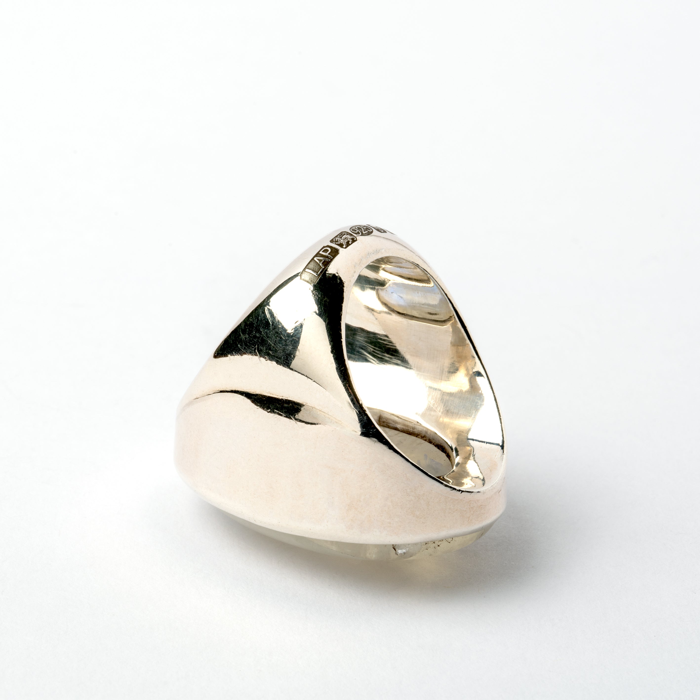 Hallmarked Silver Ring with Labradorite