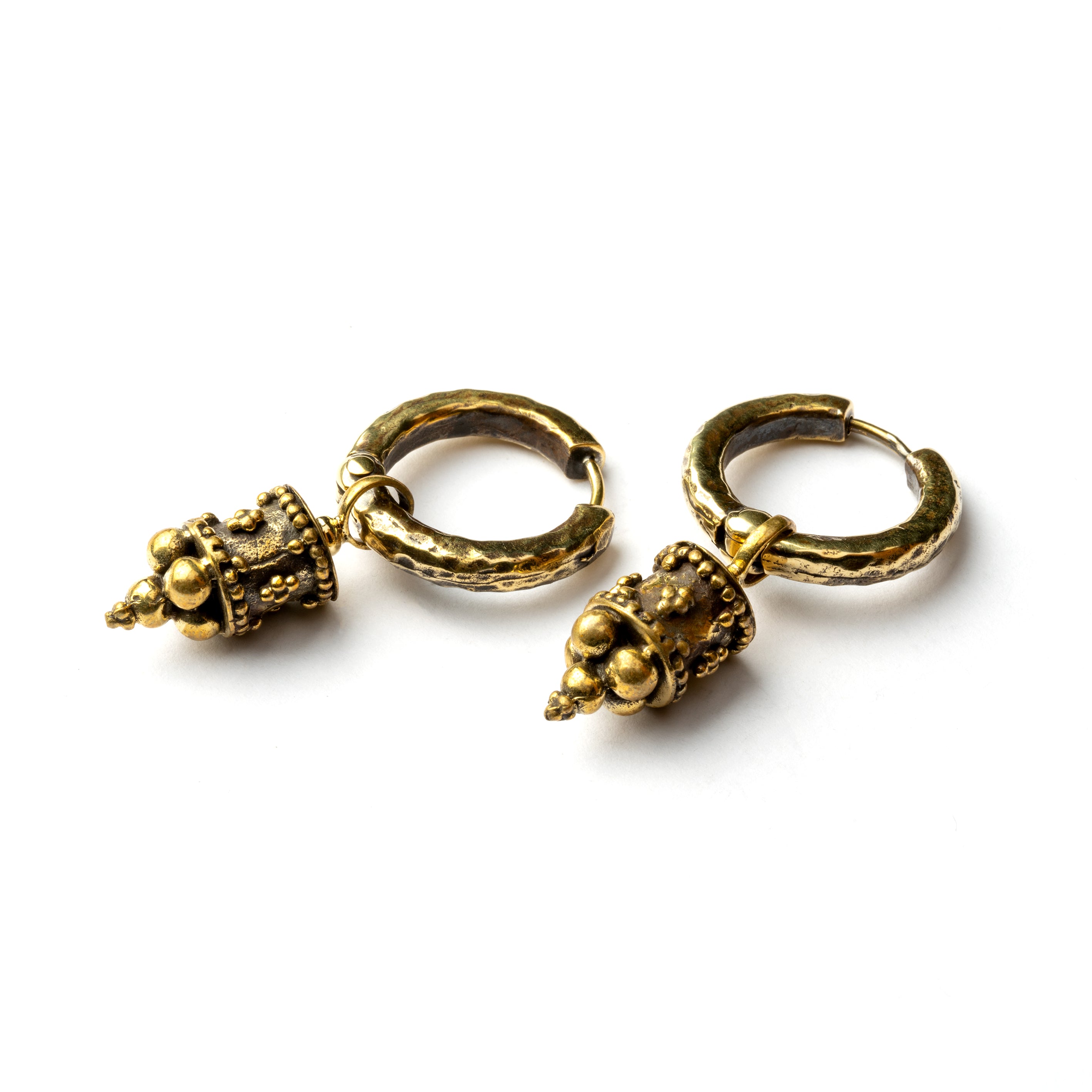 Afghan Cylinder Clicker Earrings side view