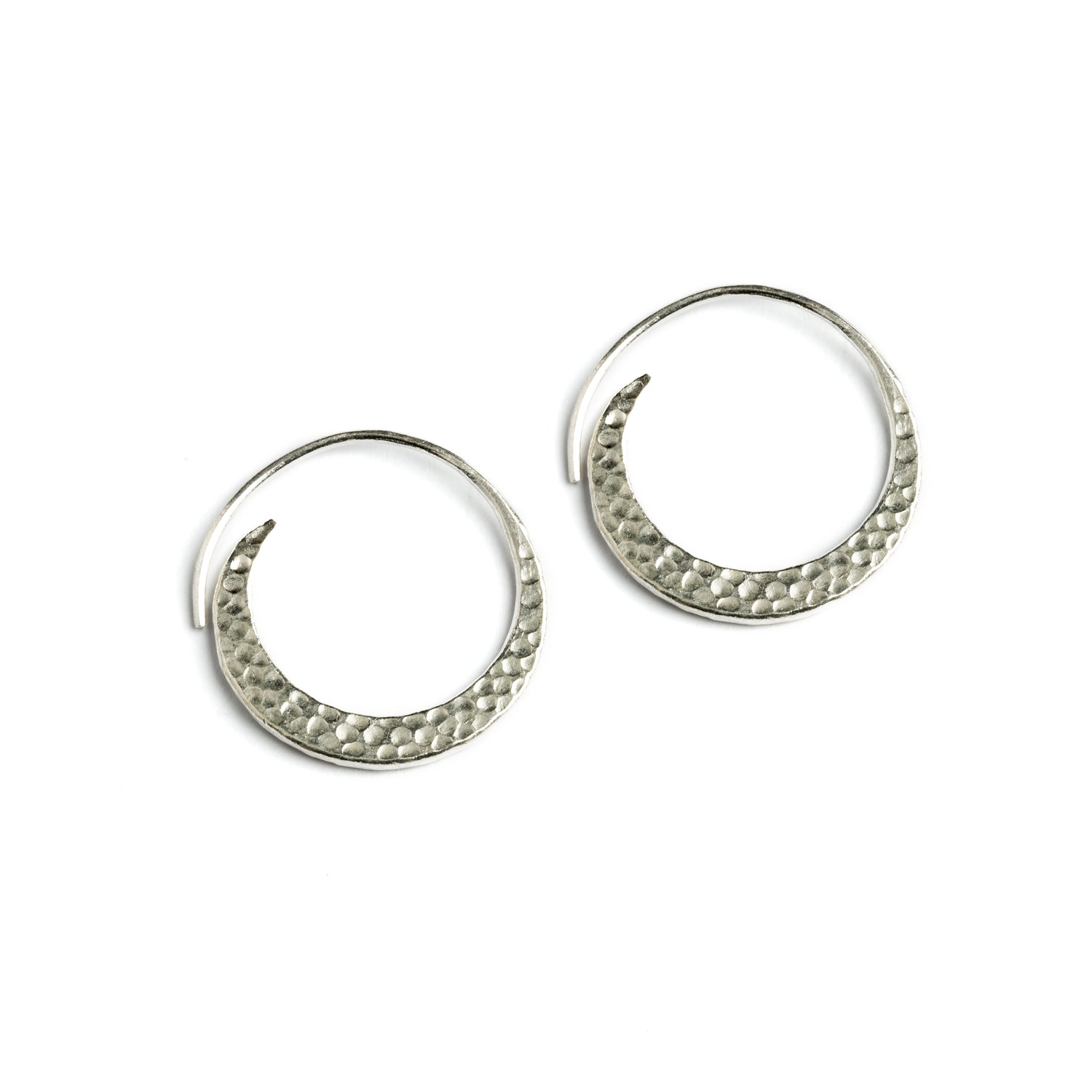 Hammered Hoop Earrings frontal view