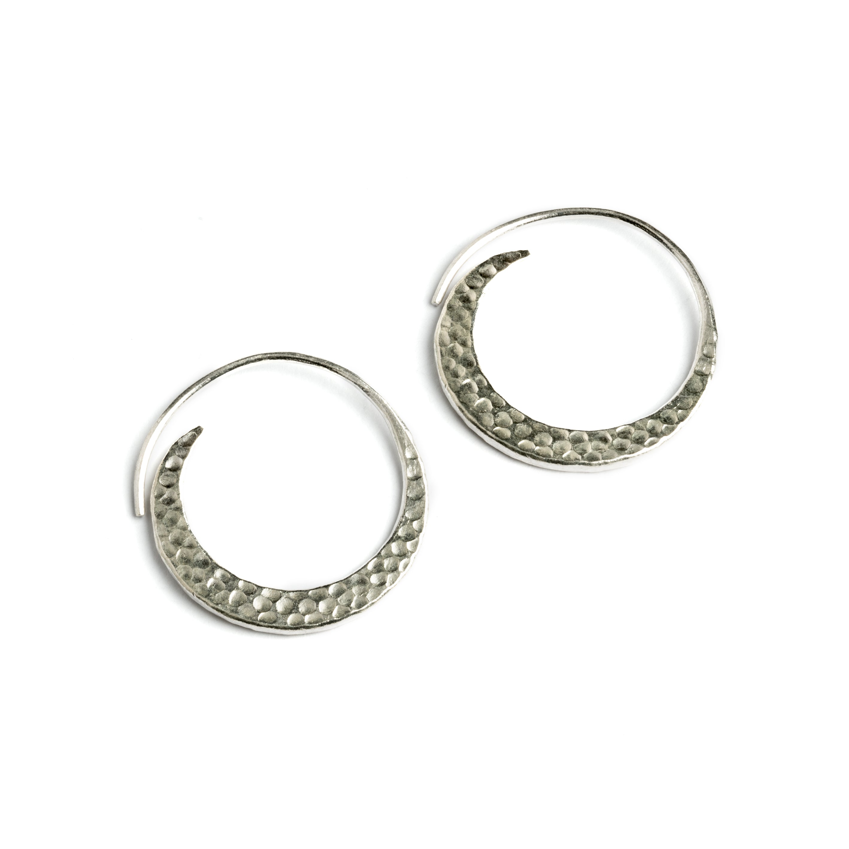 Hammered Hoop Earrings right side view