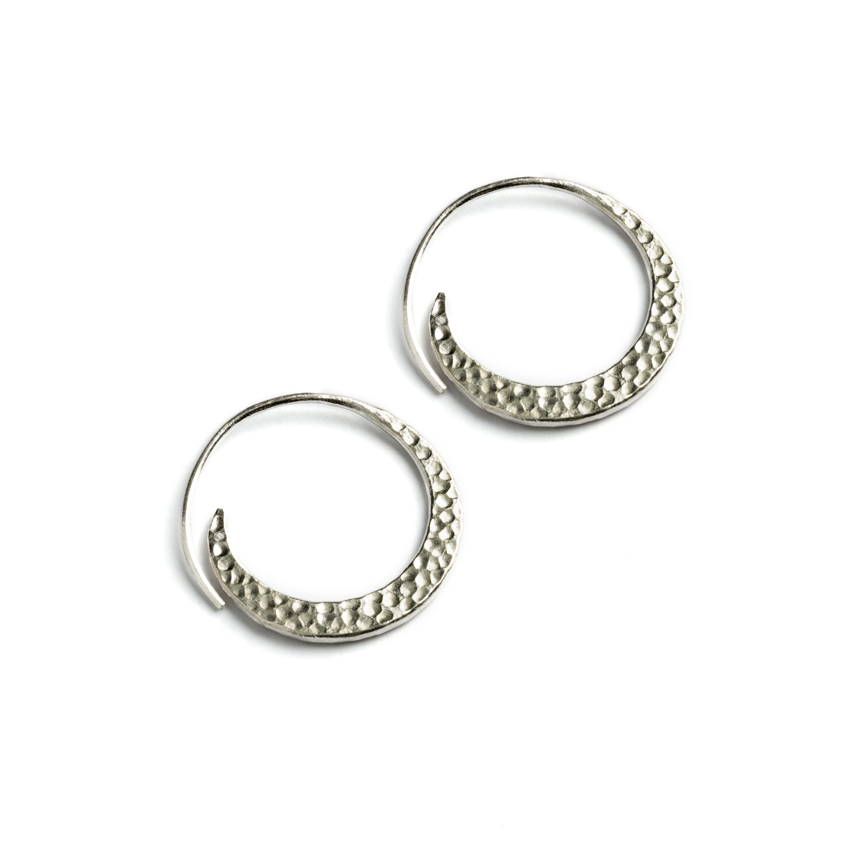 Hammered Hoop Earrings left side view