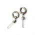 Silver and Crystal Clicker Earrings frontal view