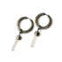 pair of 22mm Black Silver and Crystal Clicker Earrings