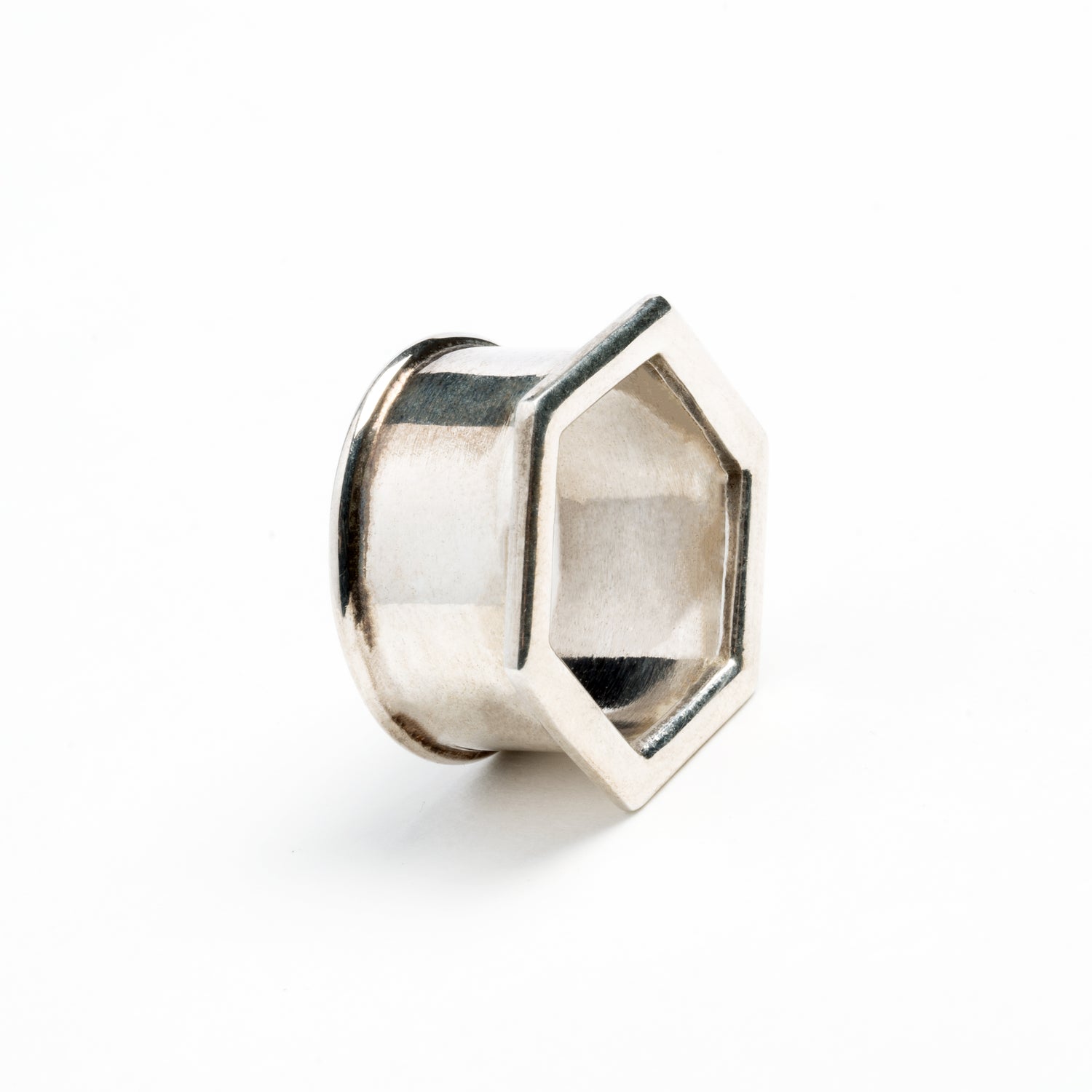 single hexagon ear tunnel right side view