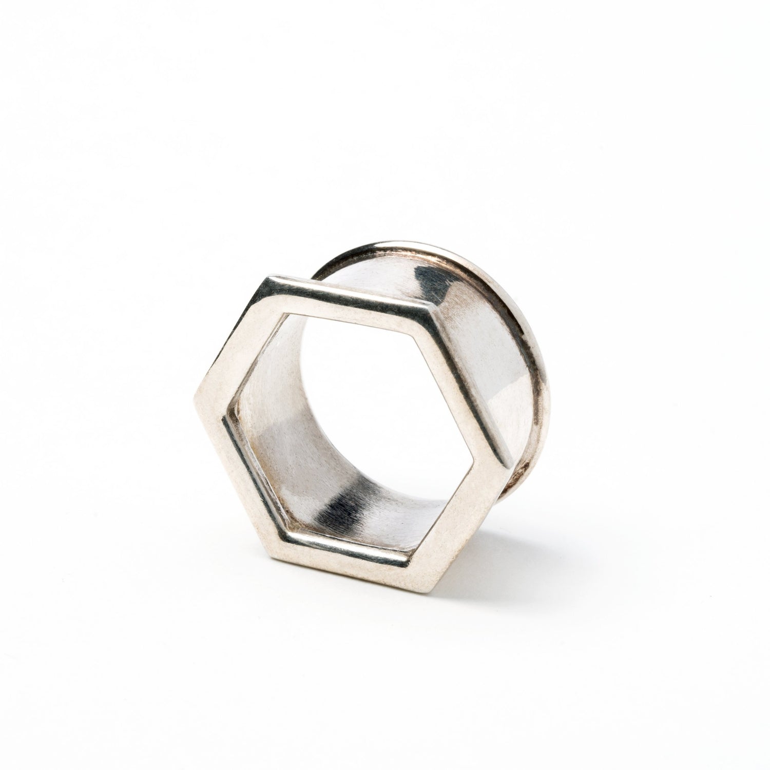 single hexagon ear tunnel left side view