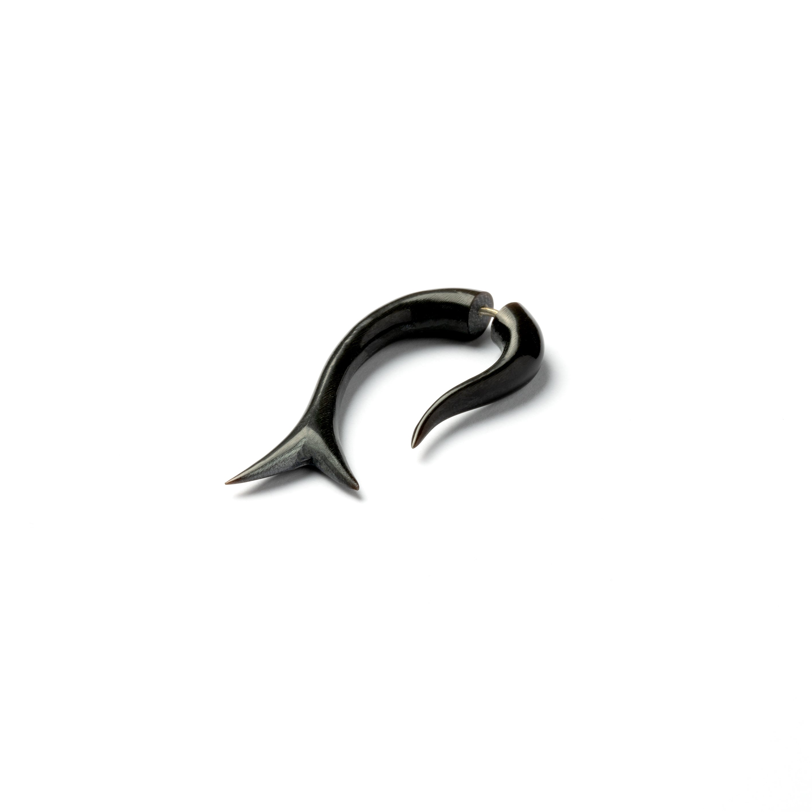 Hiku Fake Gauge Earrings - horn
