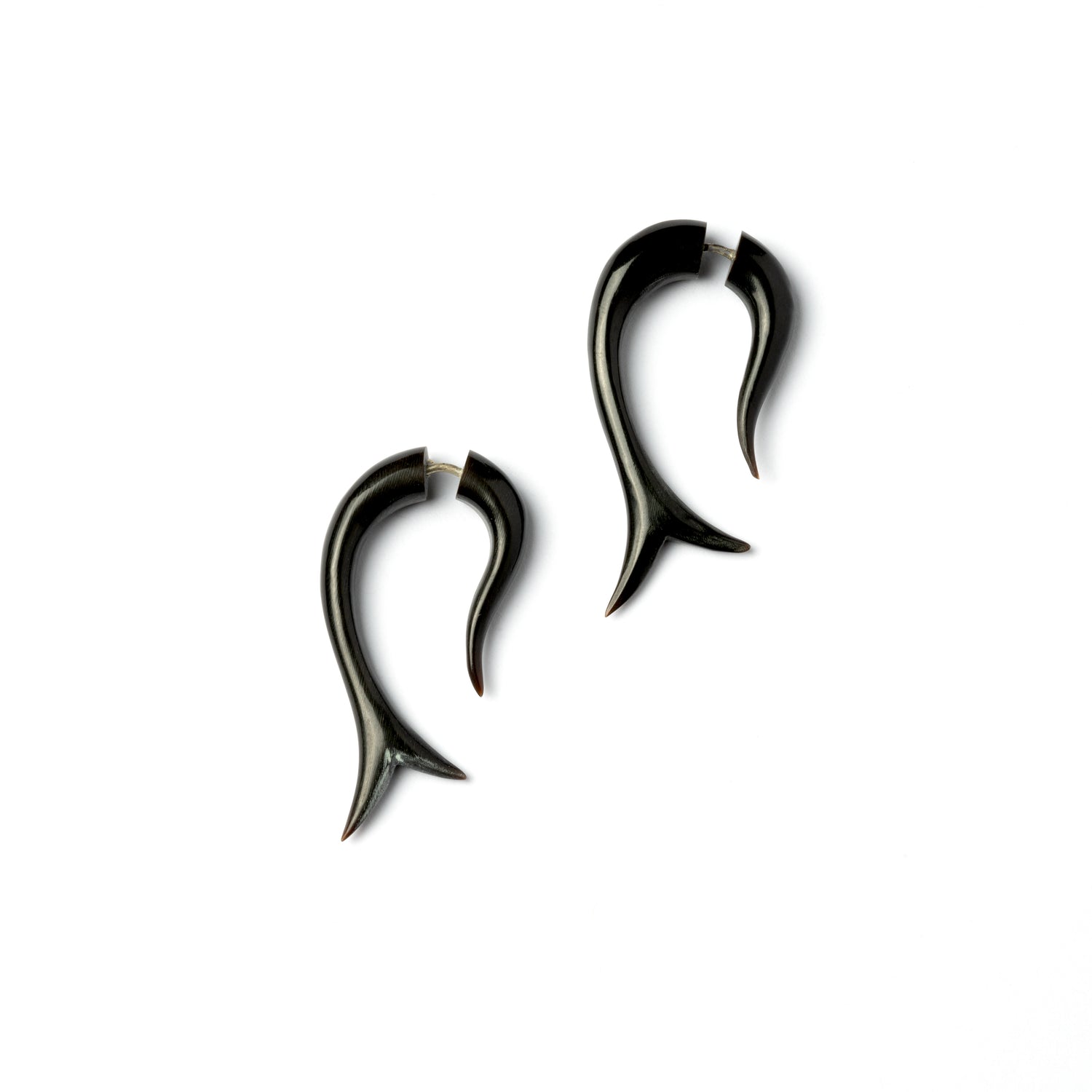 Hiku Fake Gauge Earrings - horn