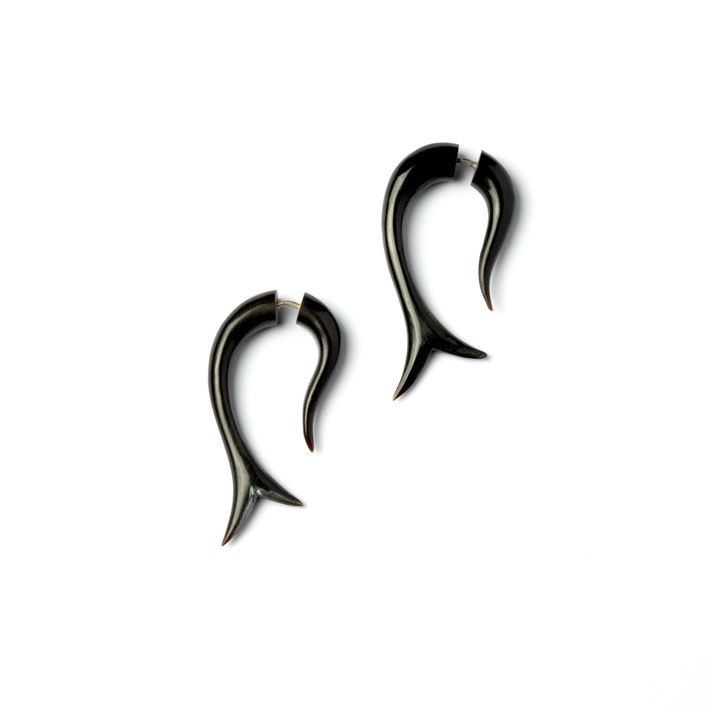 Hiku Fake Gauge Earrings - horn