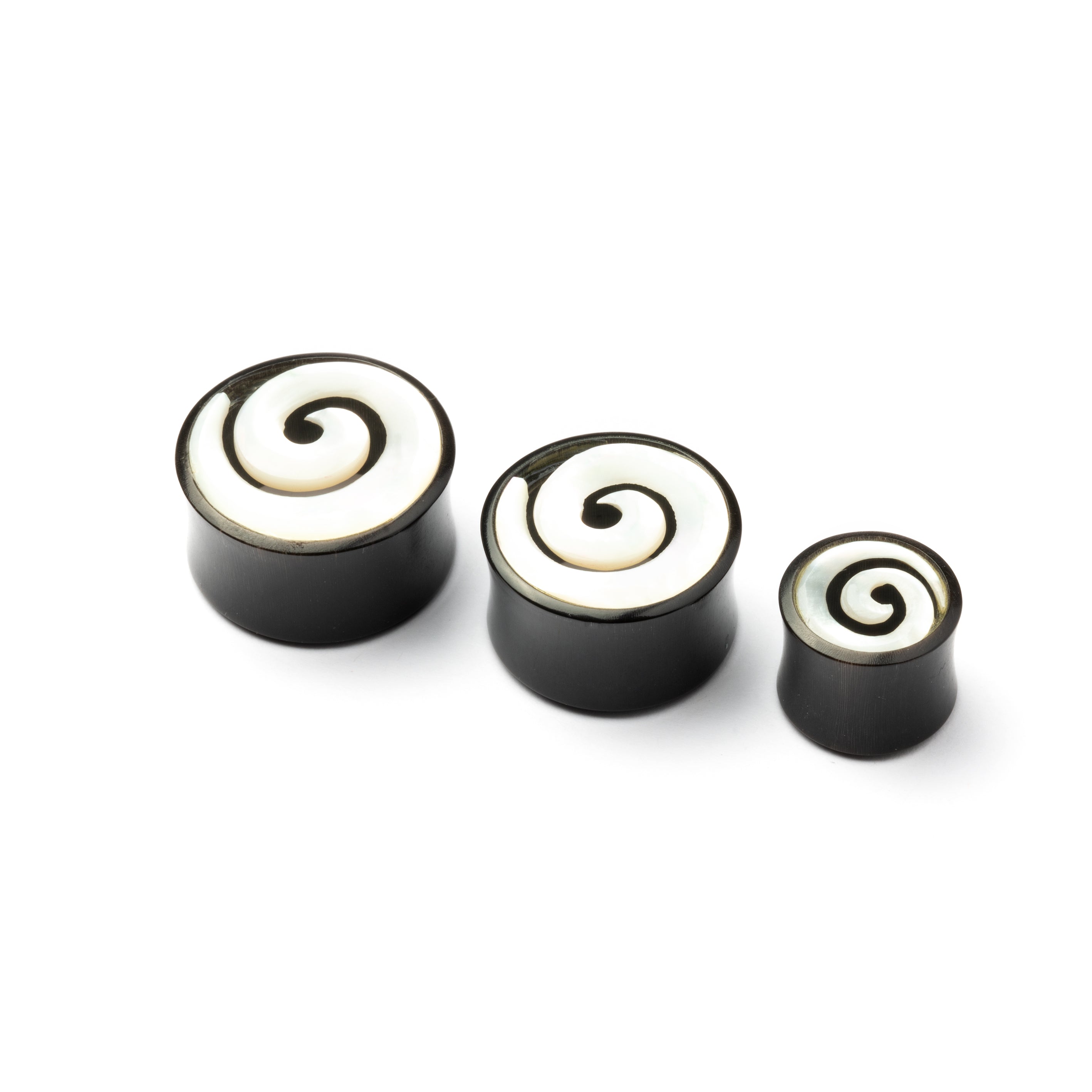 Horn And Mother Of Pearl Spiral Flesh Tunnel