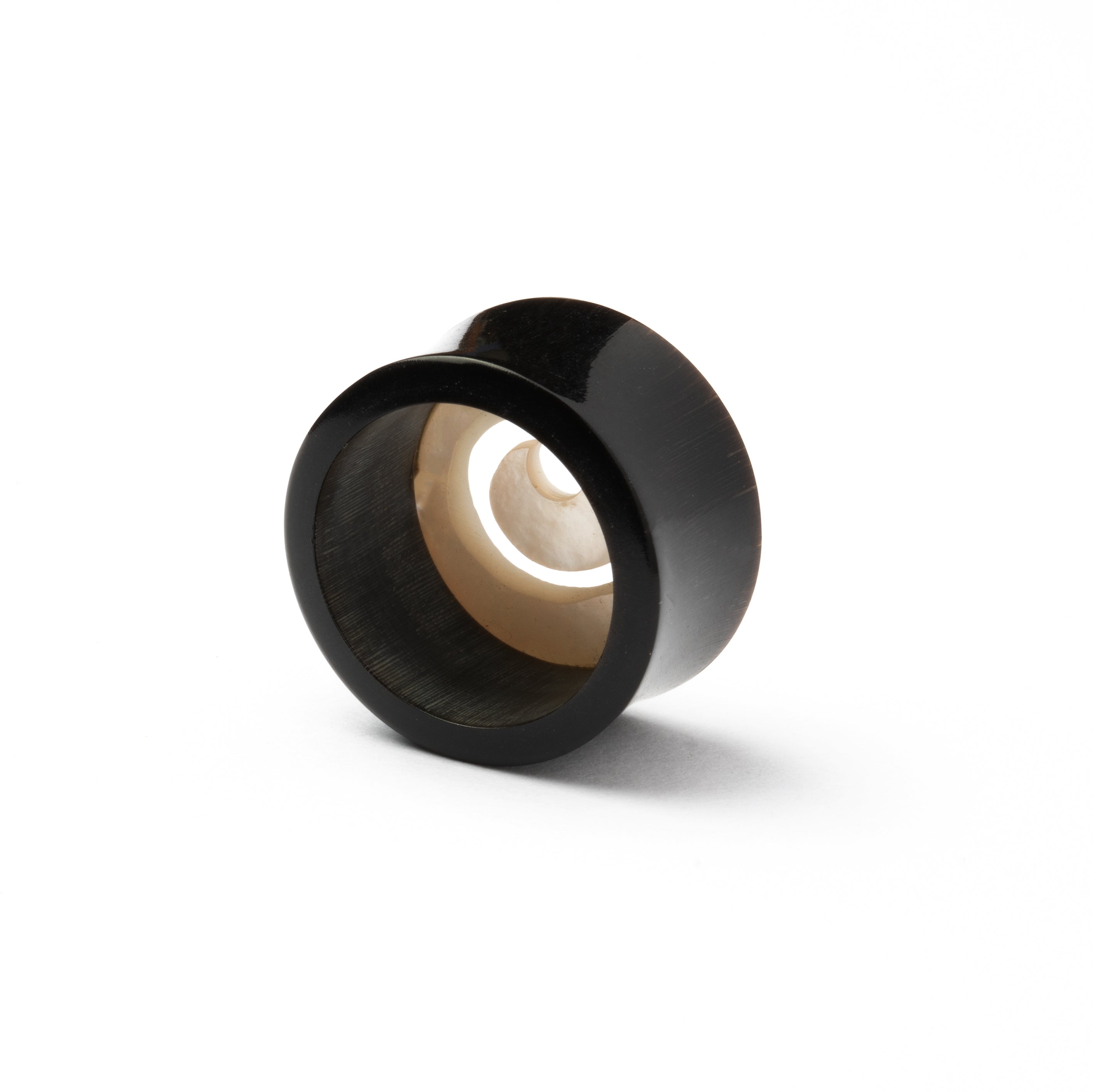 Horn And Mother Of Pearl Spiral Flesh Tunnel