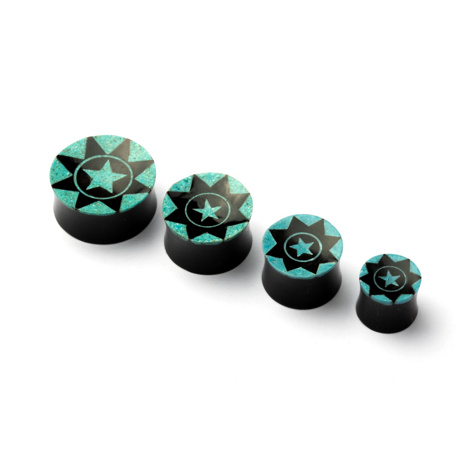 Prise noire avec étoile turquoise