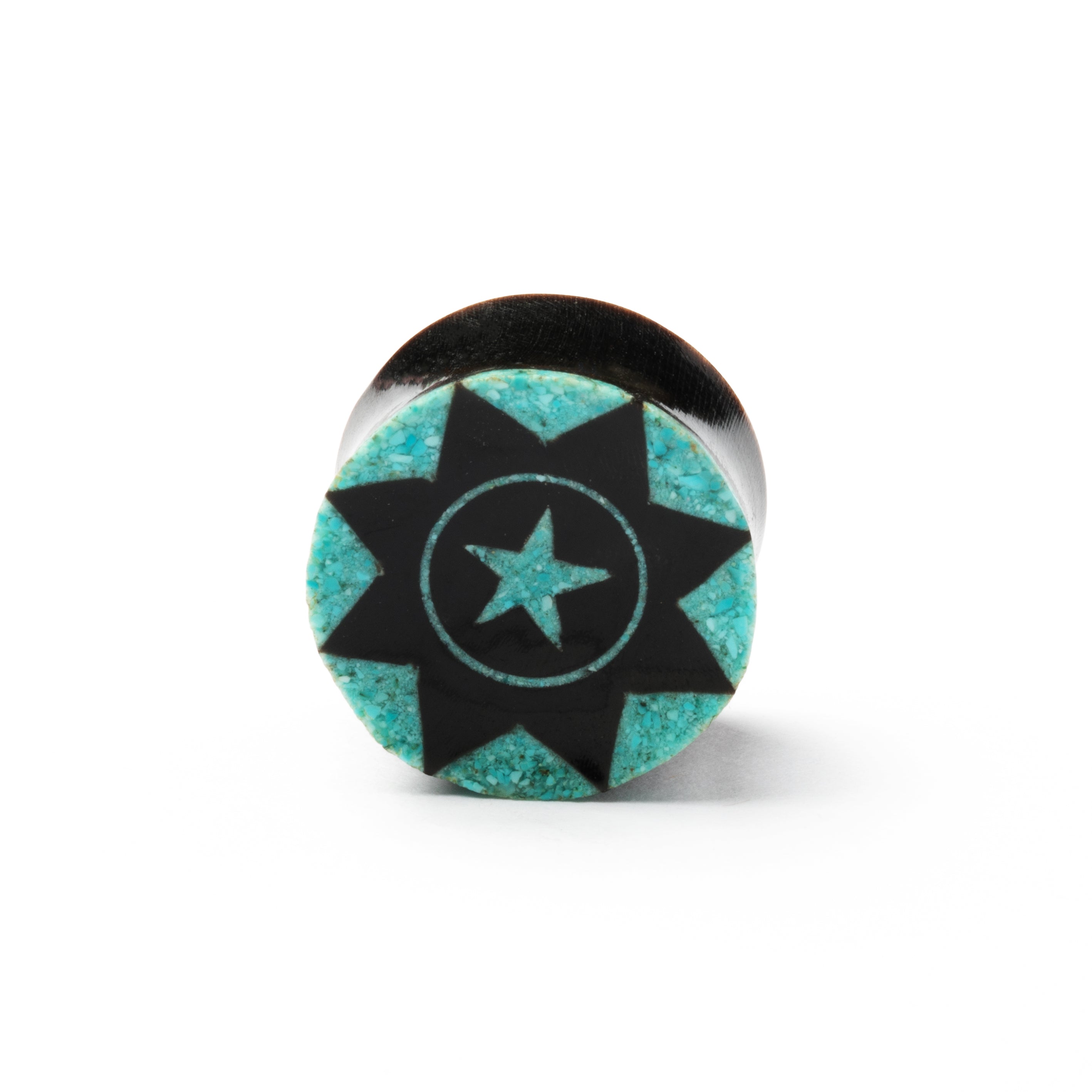 Prise noire avec étoile turquoise