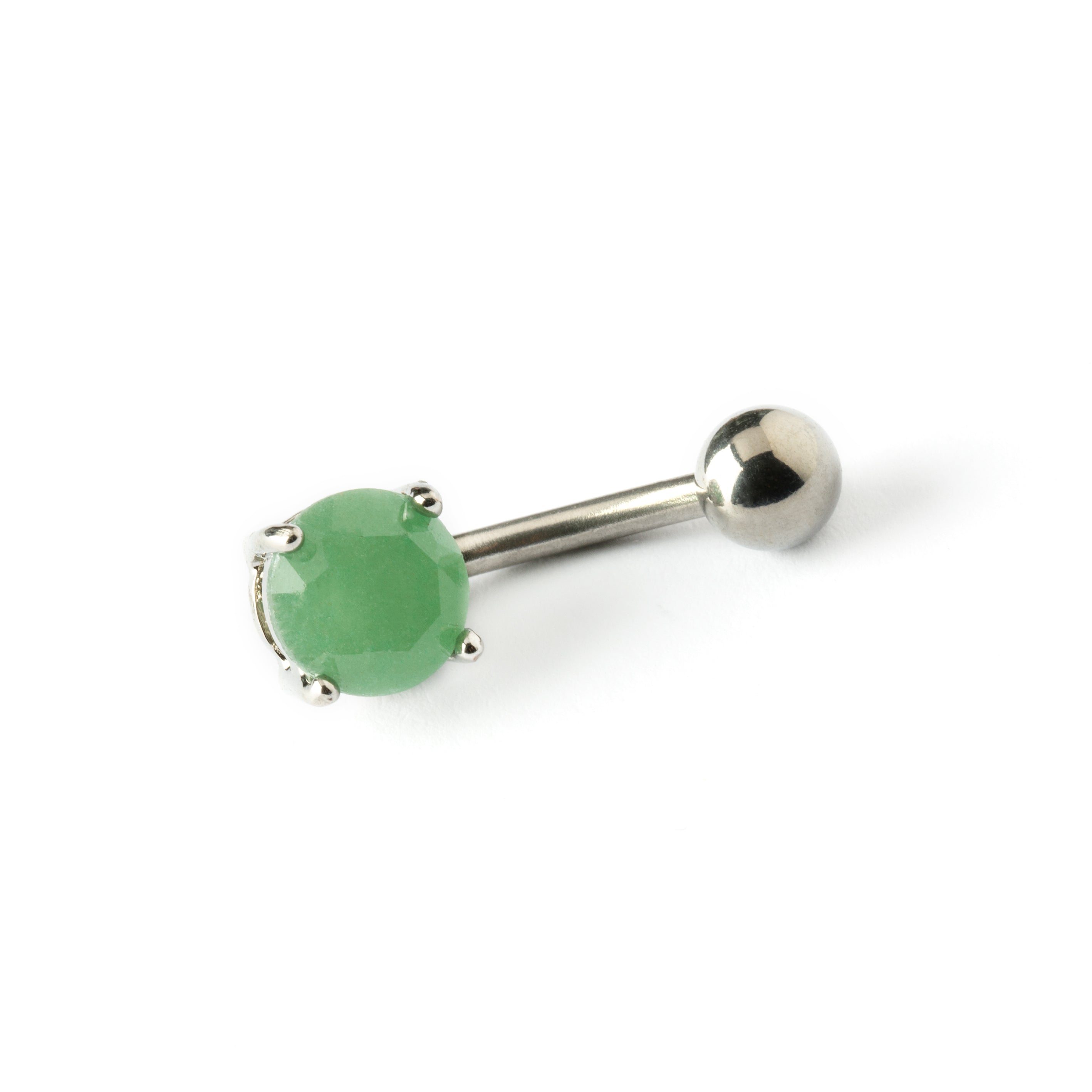 Belly Bar with Jade frontal view