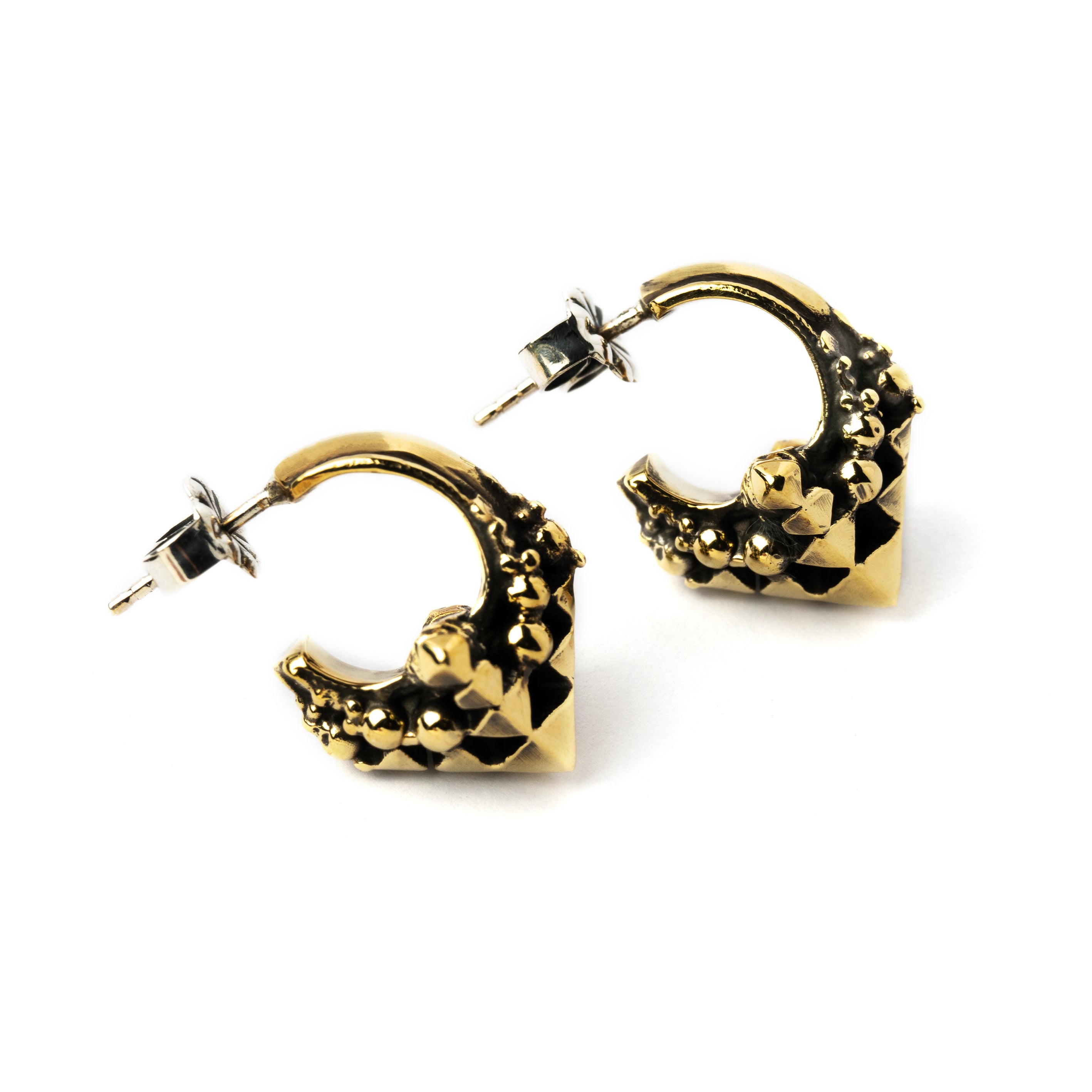 Karnataka brass earrings side view