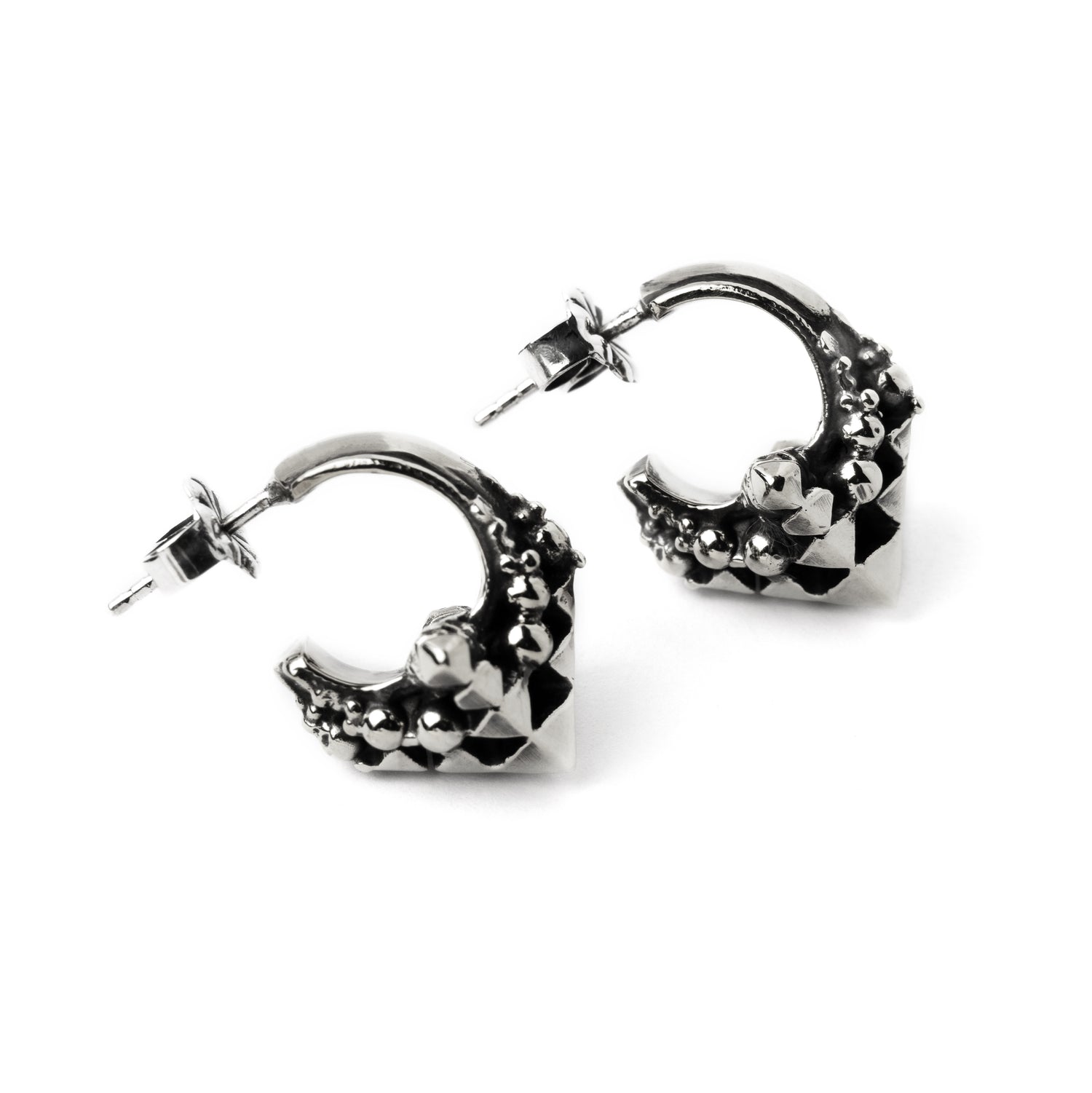 Karnataka silver earrings side view