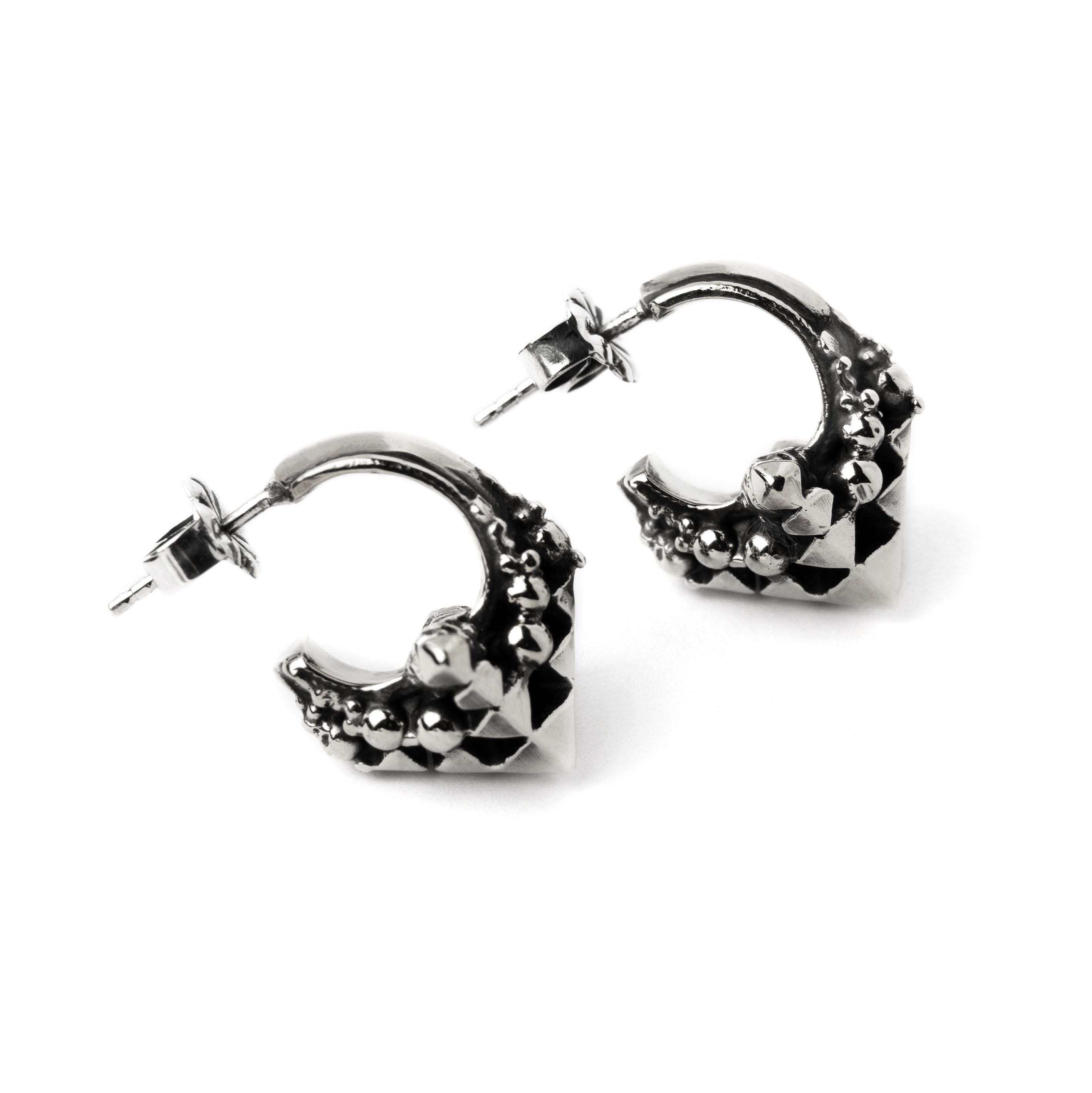 Karnataka silver earrings side view