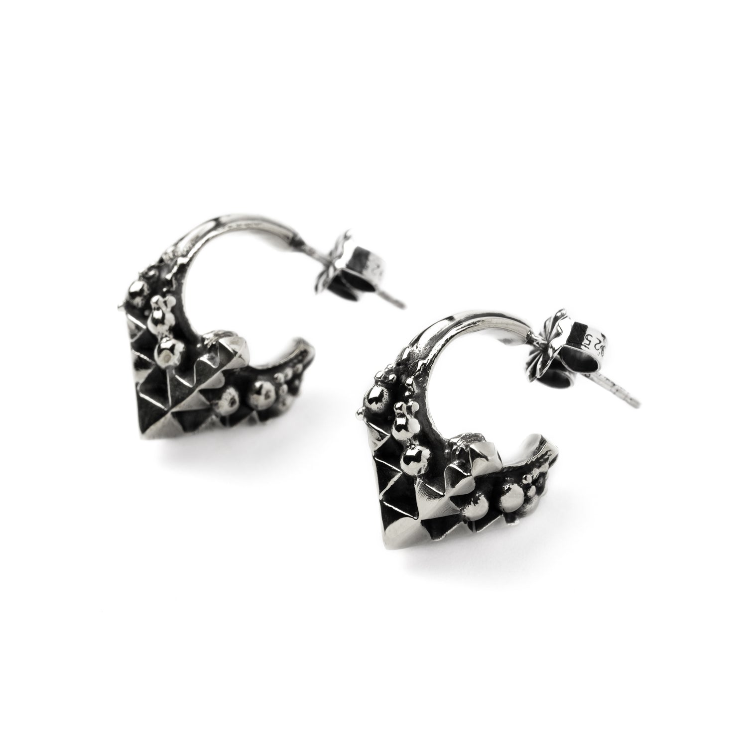 Karnataka silver earrings left side view