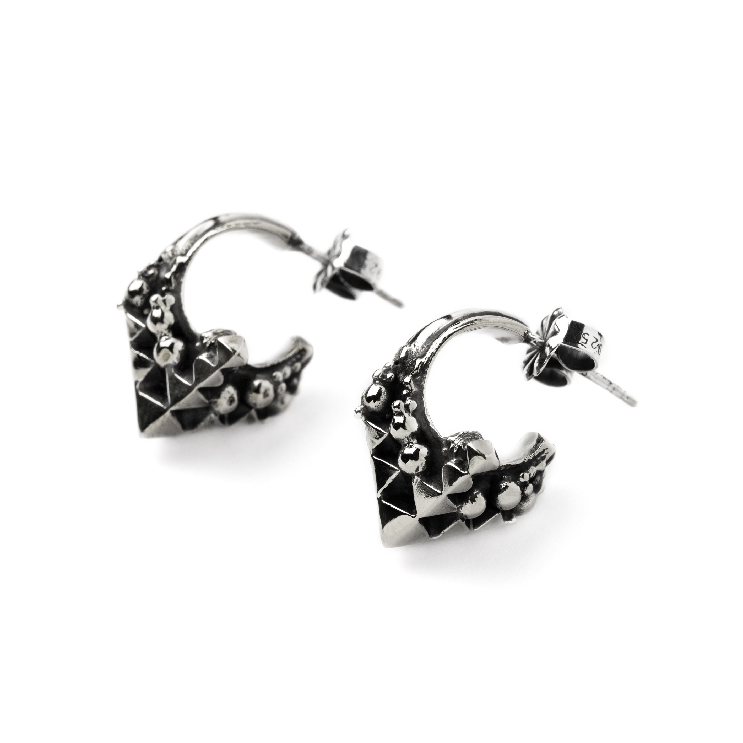 Karnataka silver earrings left side view