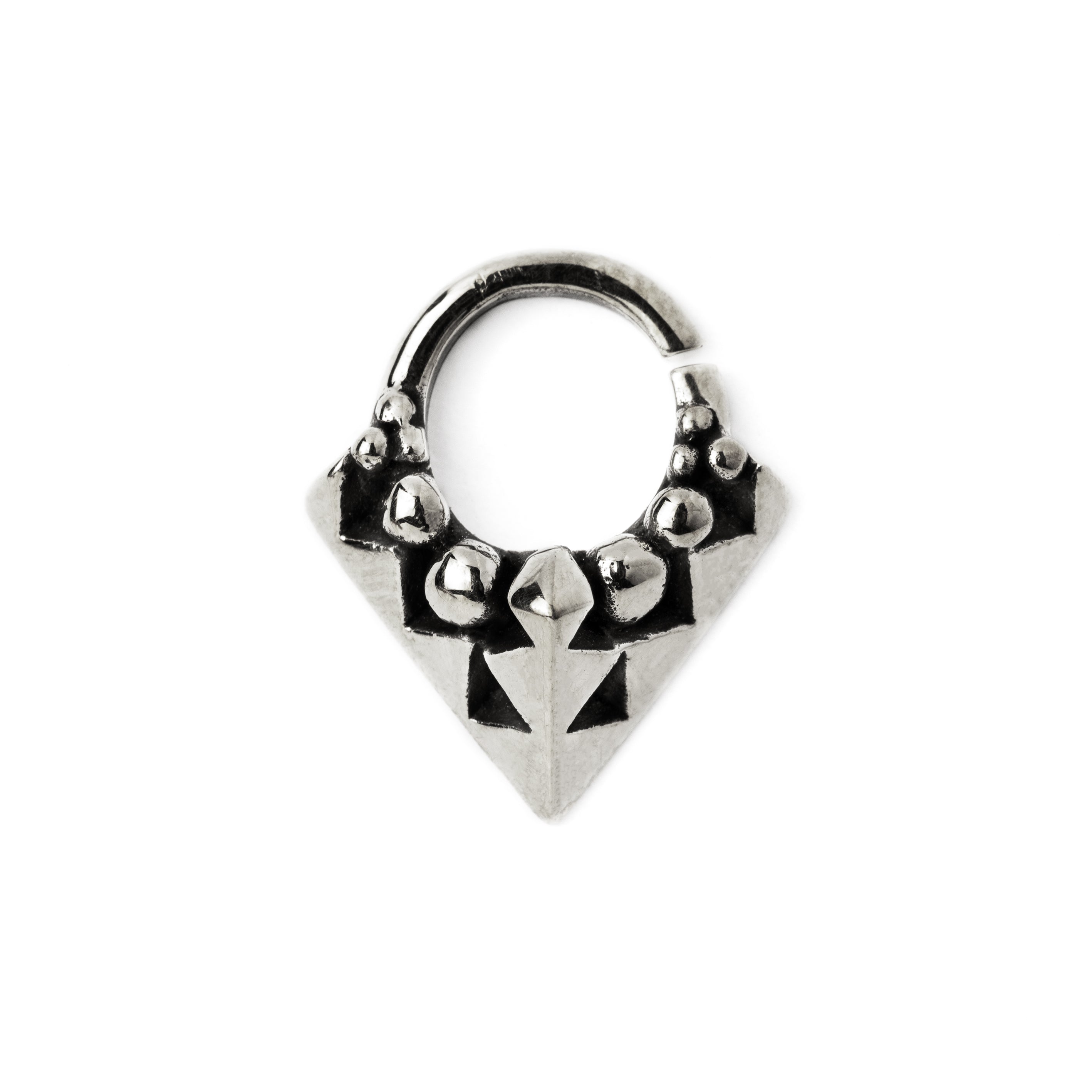 Karnataka silver septum ring frontal view