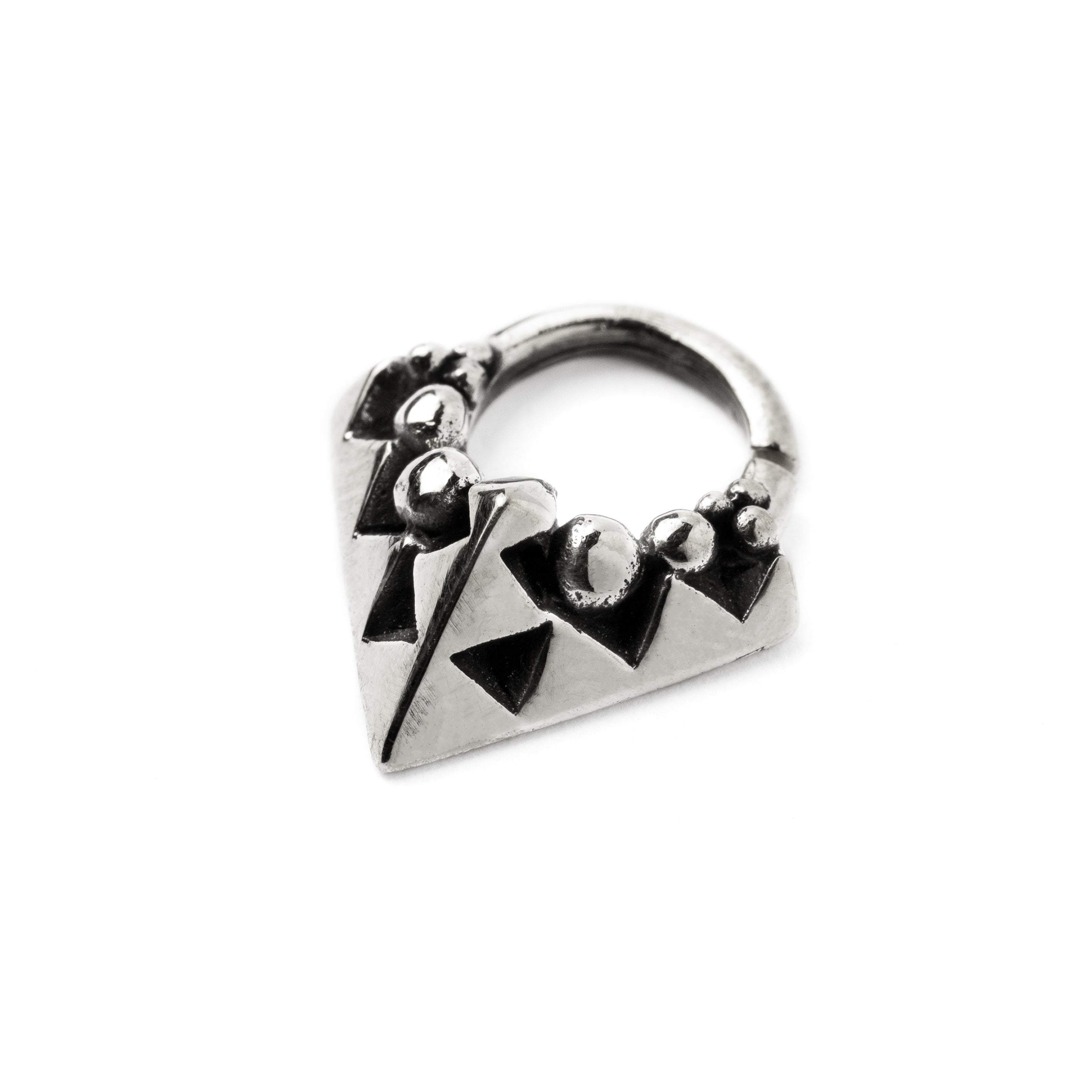 Karnataka silver septum ring right side view