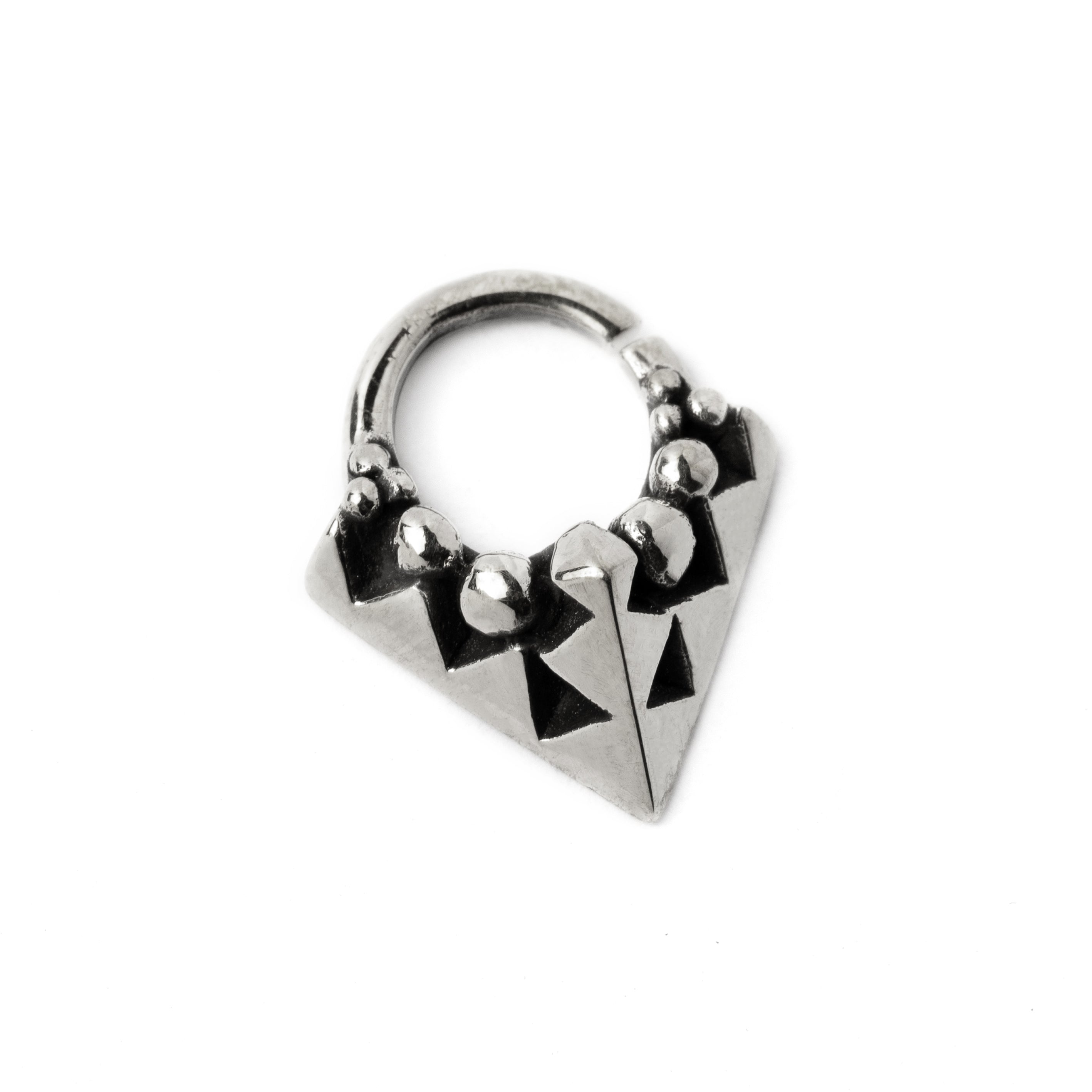 Karnataka silver septum ring left side view