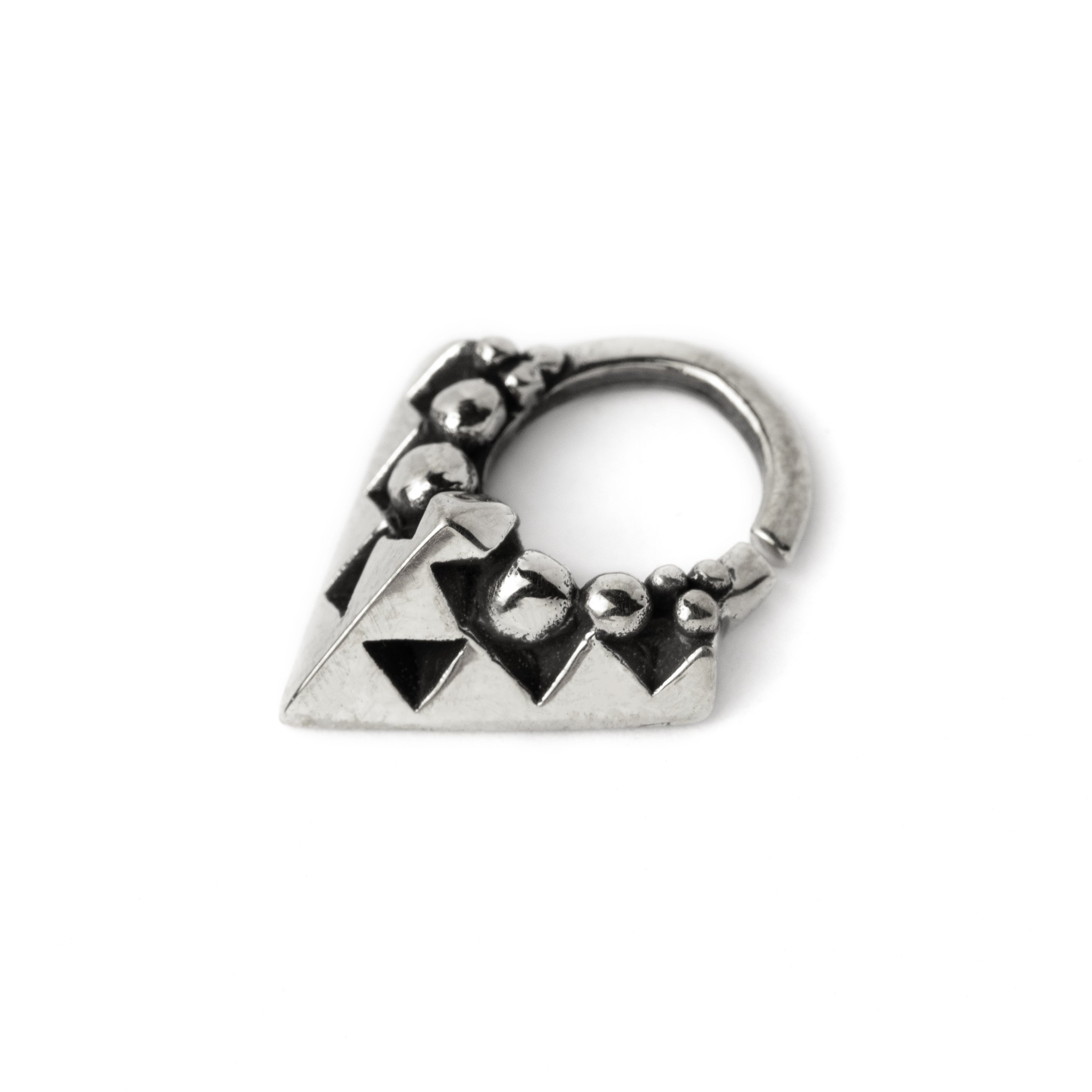 Karnataka silver septum ring right side view