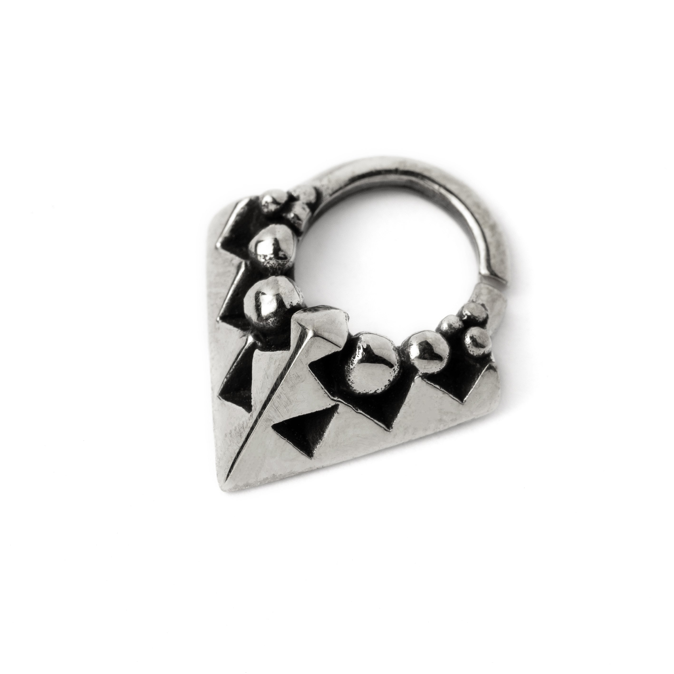 Karnataka silver septum ring right side view