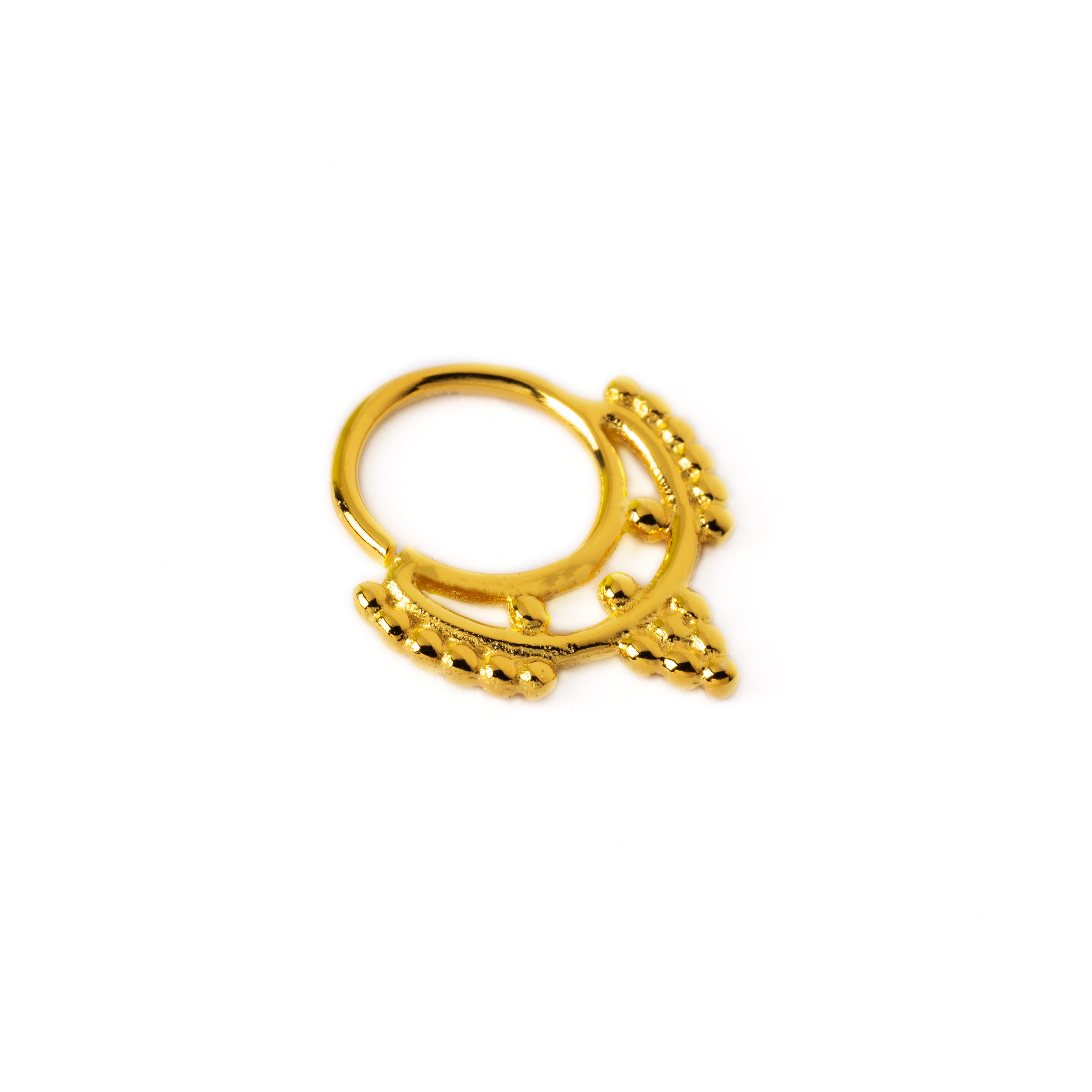 Kiara 18k Gold septum ring right side view