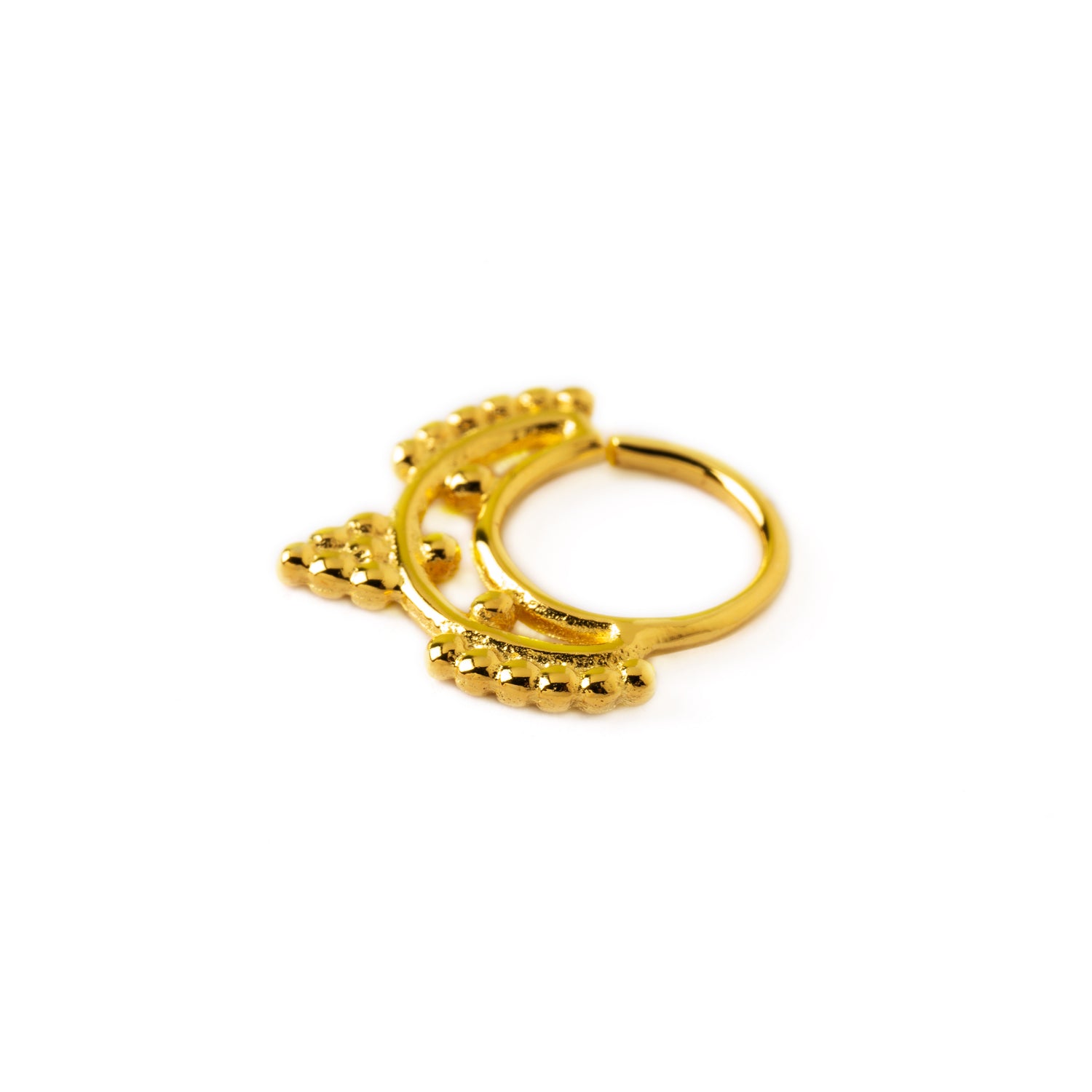 Kiara 18k Gold septum ring side view