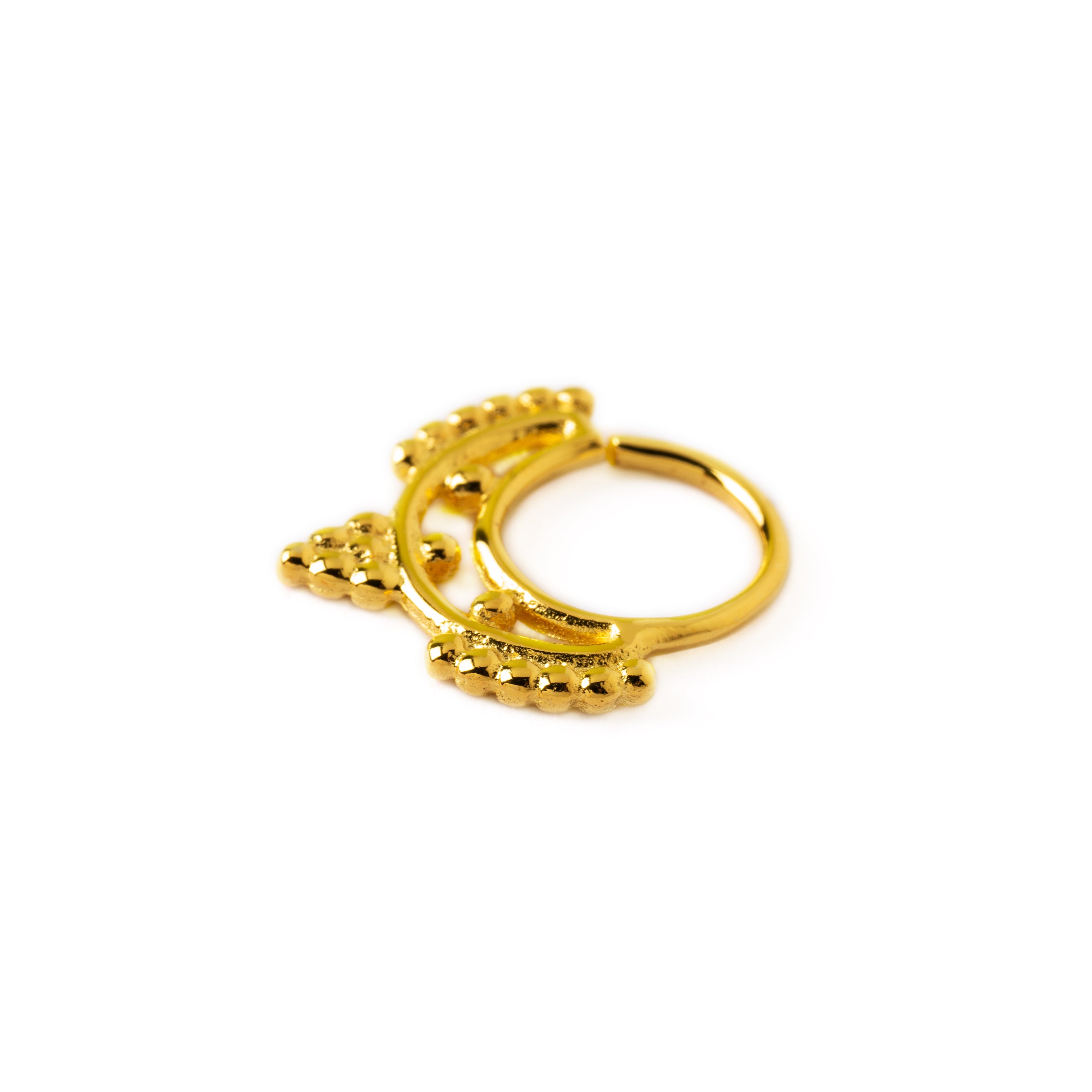 Kiara 18k Gold septum ring side view