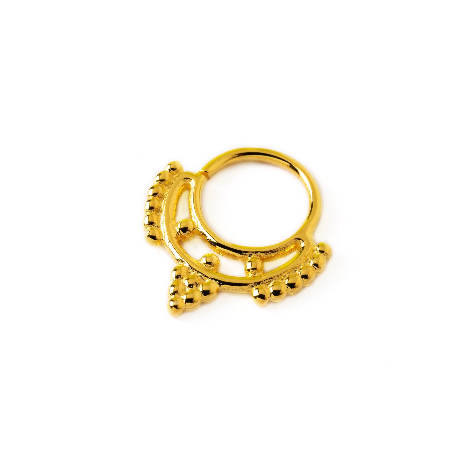 Kiara 18k Gold septum ring left side view