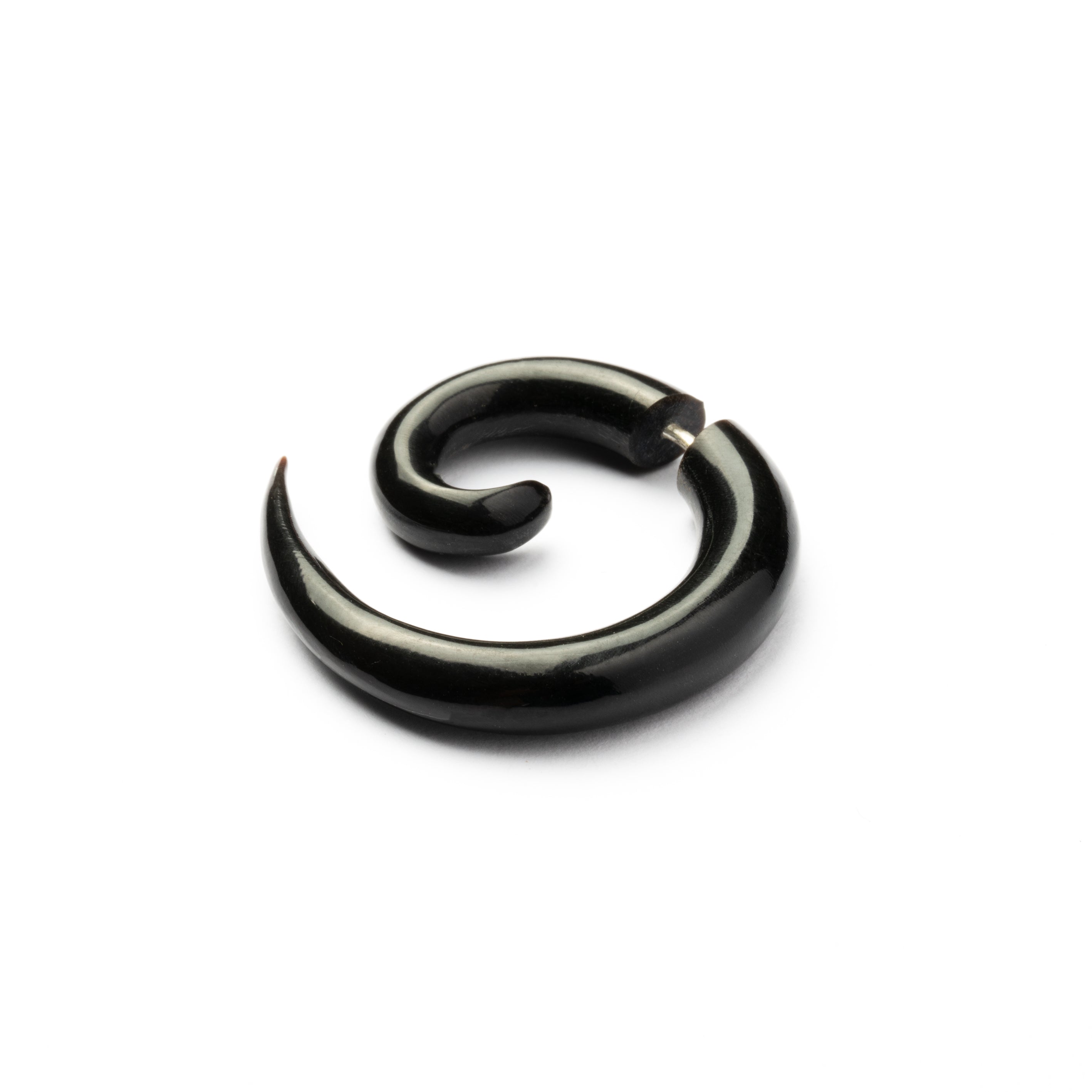 Koru Spiral Fake Gauge Earrings- horn