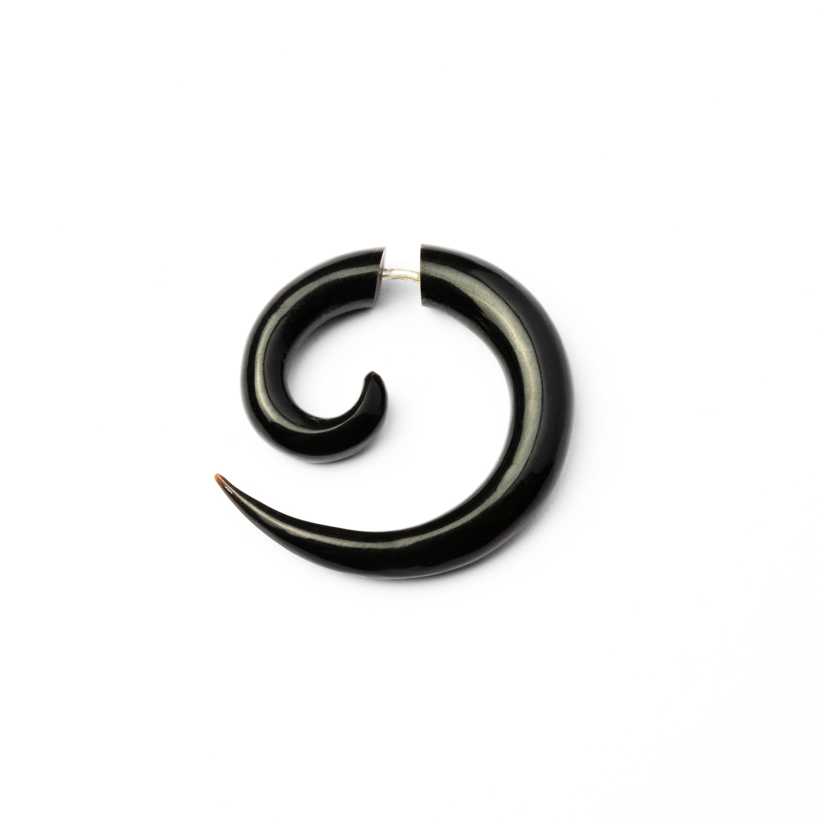 Koru Spiral Fake Gauge Earrings- horn