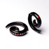 Koru Black Wood Fake Gauge Earring with Dots and Stone Inlay | Tribu Tribal Jewellery