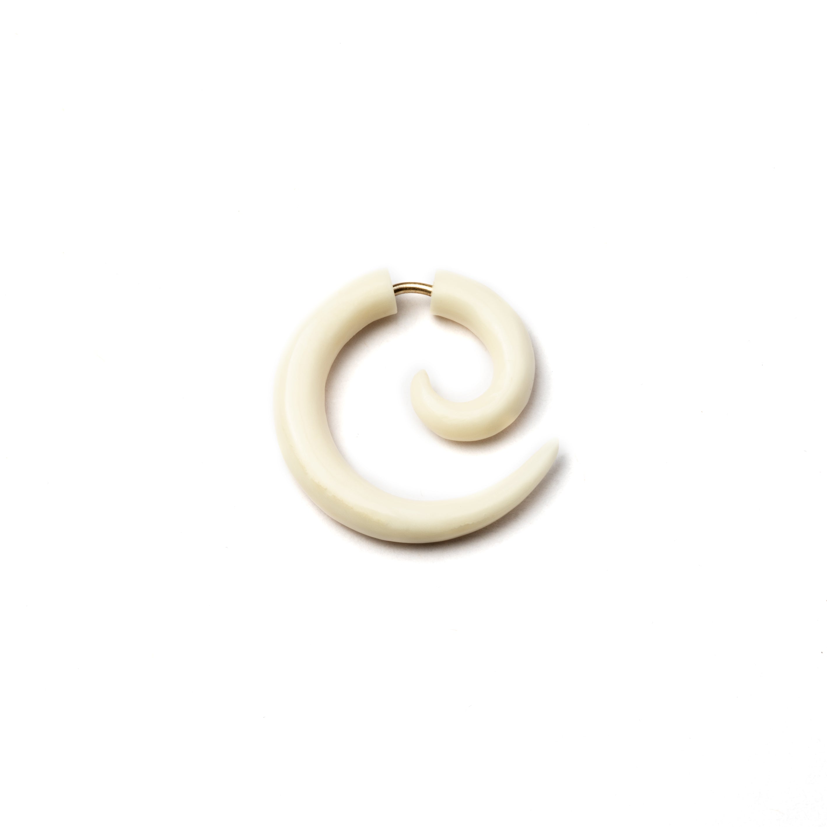 Koru Spiral Fake Gauge Earrings- bone