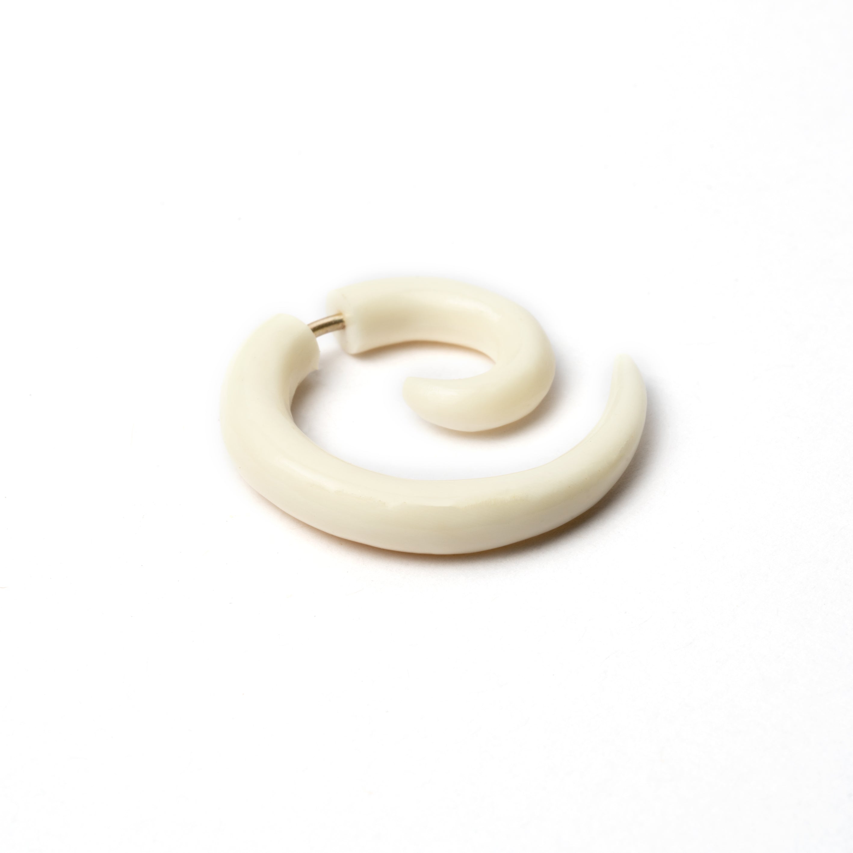 Koru Spiral Fake Gauge Earrings- bone